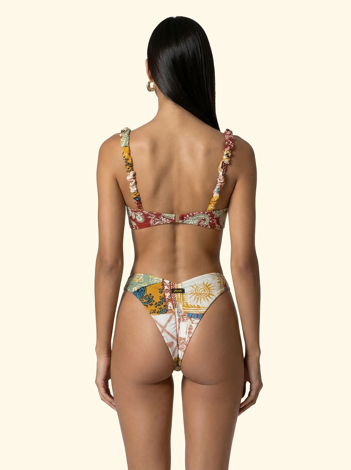 Bikini Donna F**K Top con Slip Americano Fisso Fantasia SW2954-X38 - Image 2