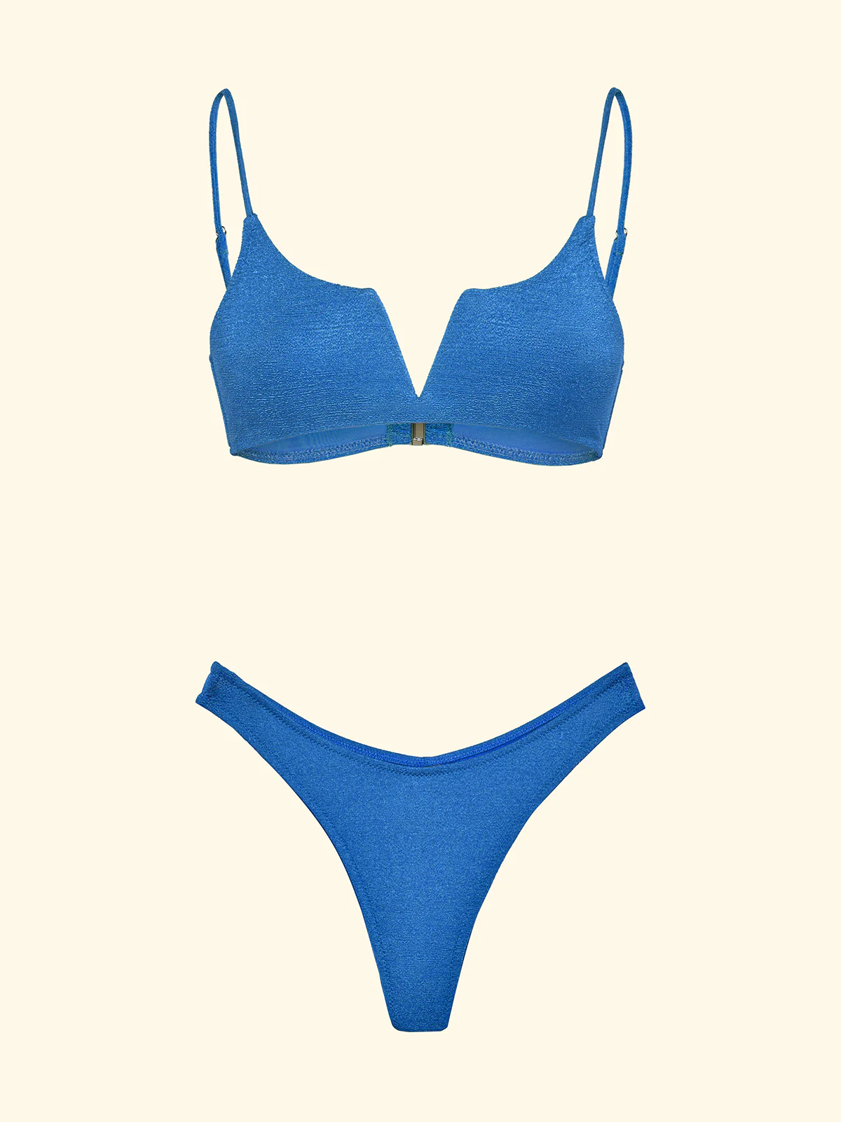 Bikini Donna F**K Top Fisso con ferretto e Slip Americano Fisso Light Blue SW1805-LG - Image 3