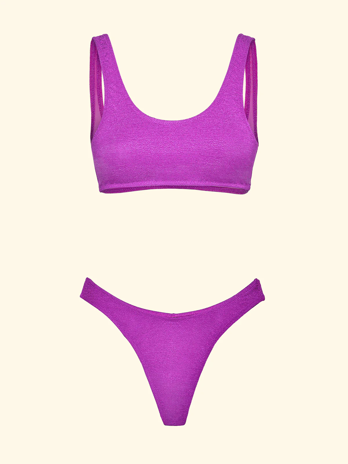 Bikini Donna F**K Top con Slip Americano Fisso Viola SW1807-PR - Image 3