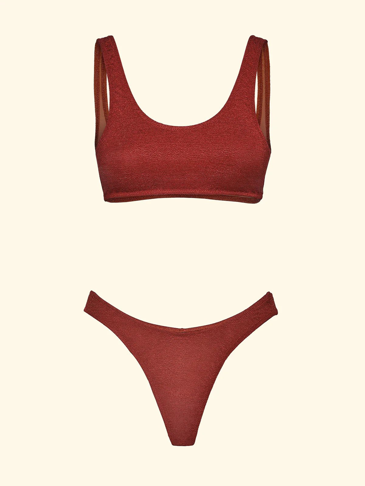 Bikini Donna F**K Top con Slip Americano Fisso Ruggine SW1807-RU - Image 3
