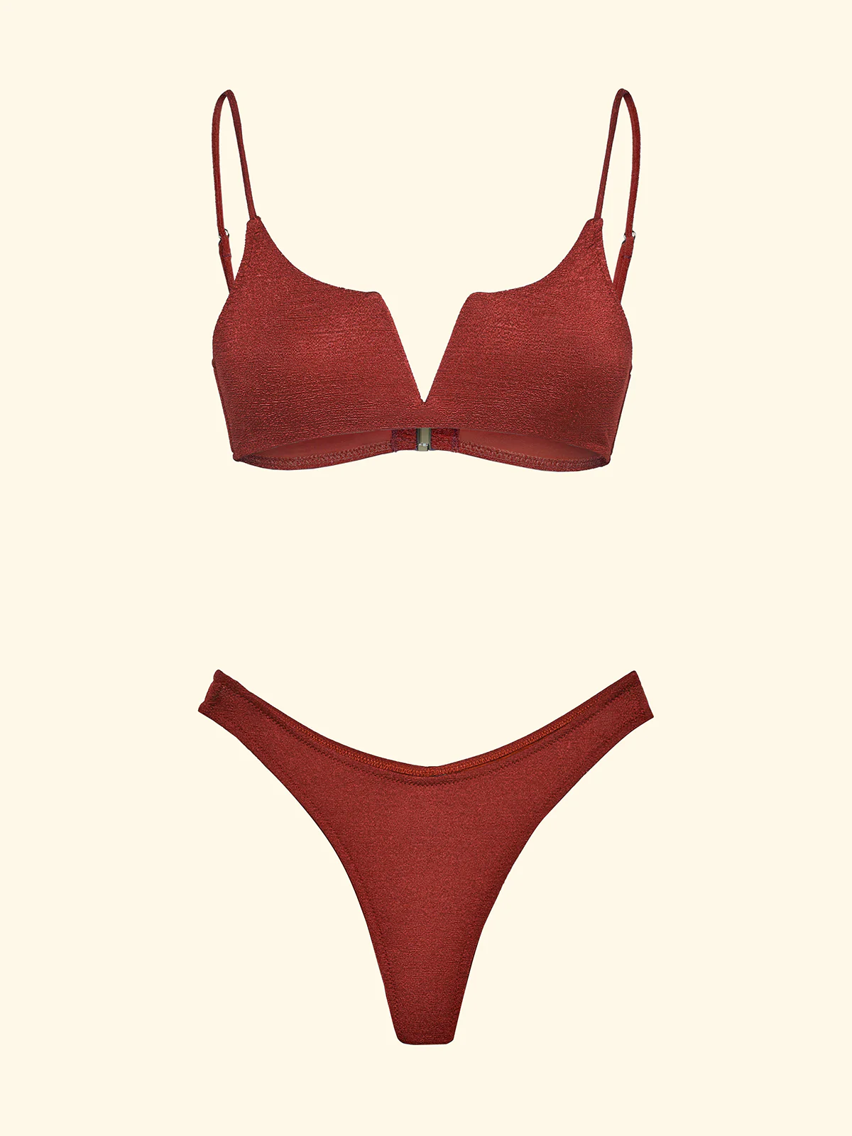 Bikini Donna F**K Top Fisso con ferretto e Slip Americano Fisso Ruggine SW1805-RU - Image 3