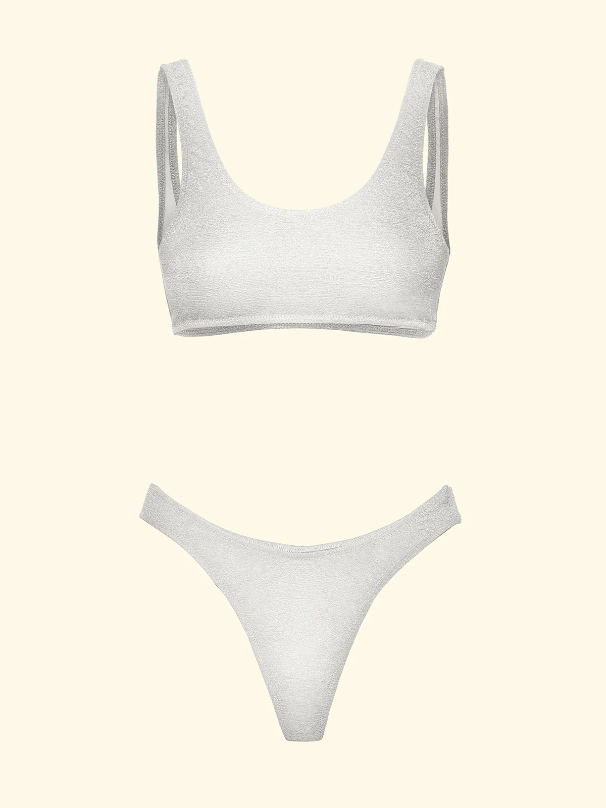 Bikini Donna F**K Top con Slip Americano Fisso Bianco SW1807-WH - Image 3
