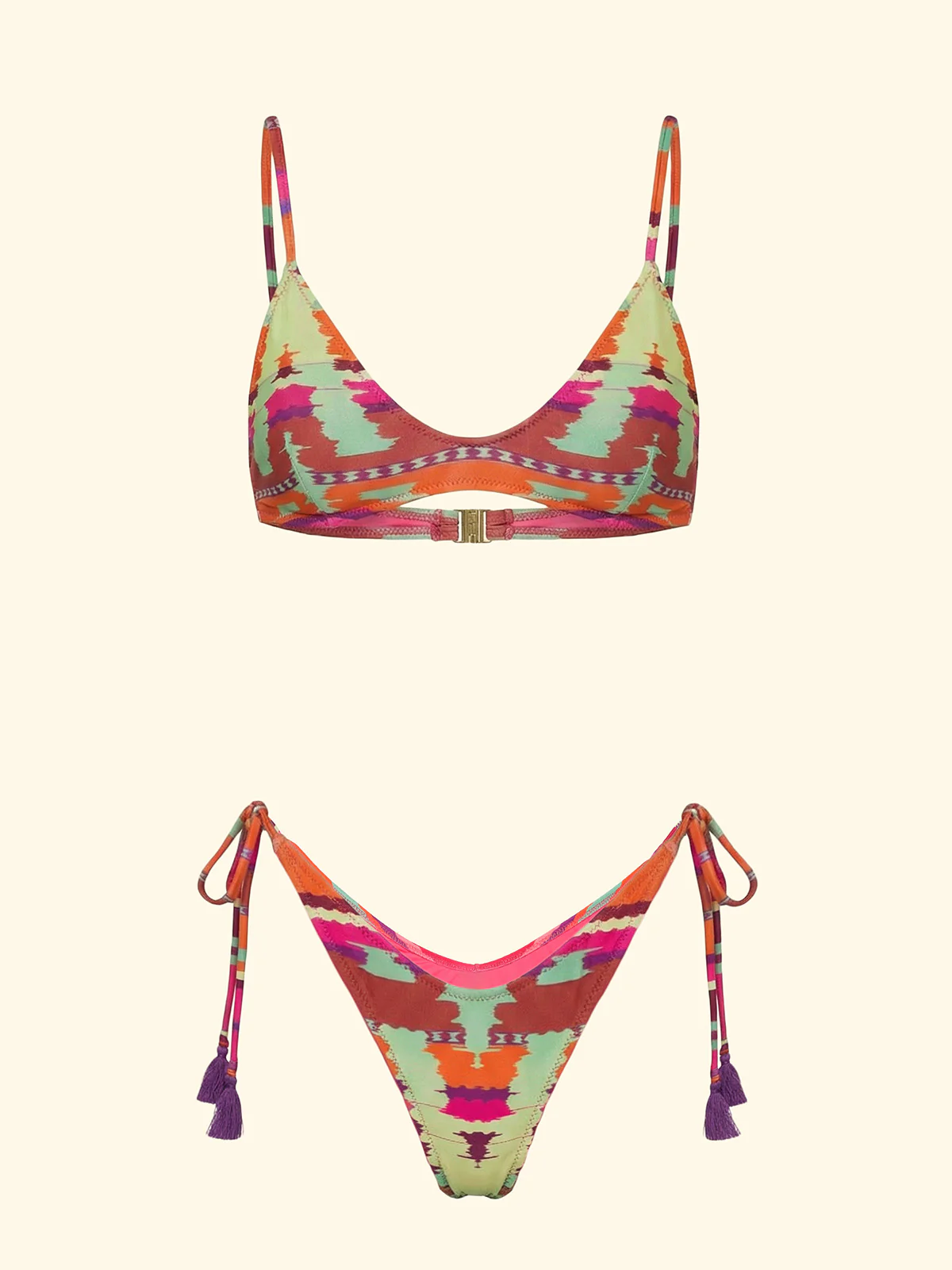 Bikini Donna F**K Top Fisso con Slip Americano Regolabile Fantasia SW0281-X14 - Image 3