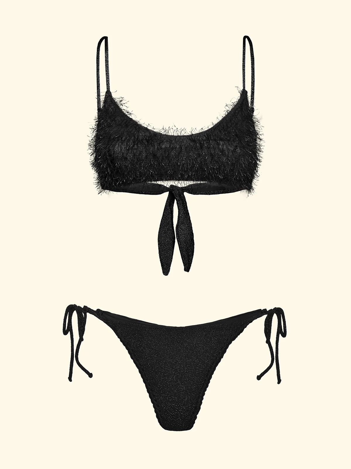 Bikini Donna F**K Top fisso con Slip Regolabile Nero SW1124-BK - Image 3