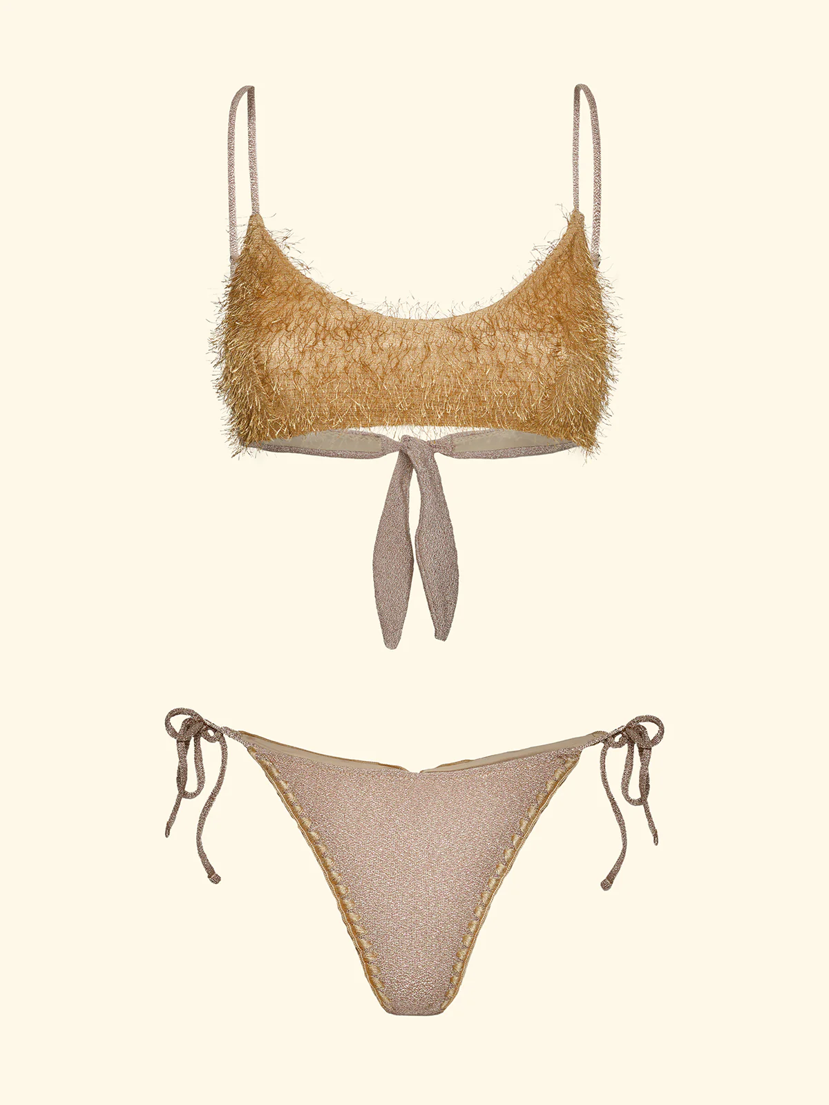 Bikini Donna F**K Top fisso con Slip Regolabile Gold SW1124-GD - Image 3