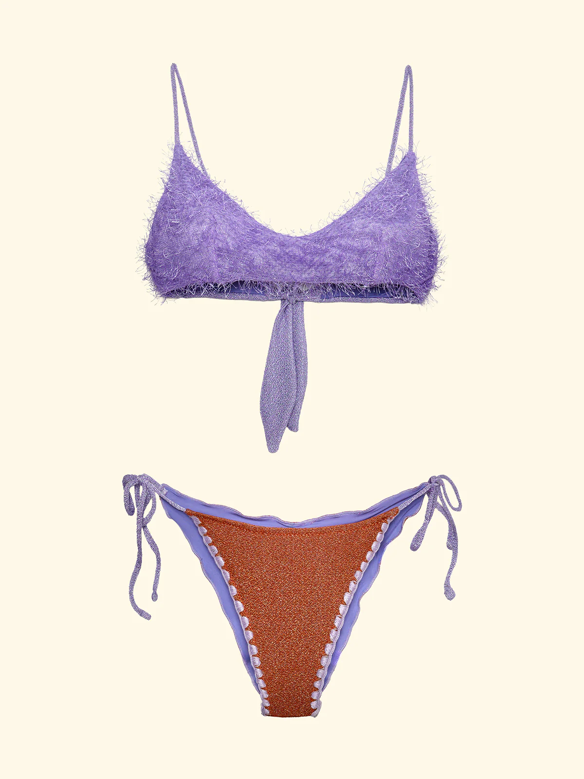 Bikini Donna F**K Top fisso con Slip Regolabile Arancione SW1124-OR - Image 3