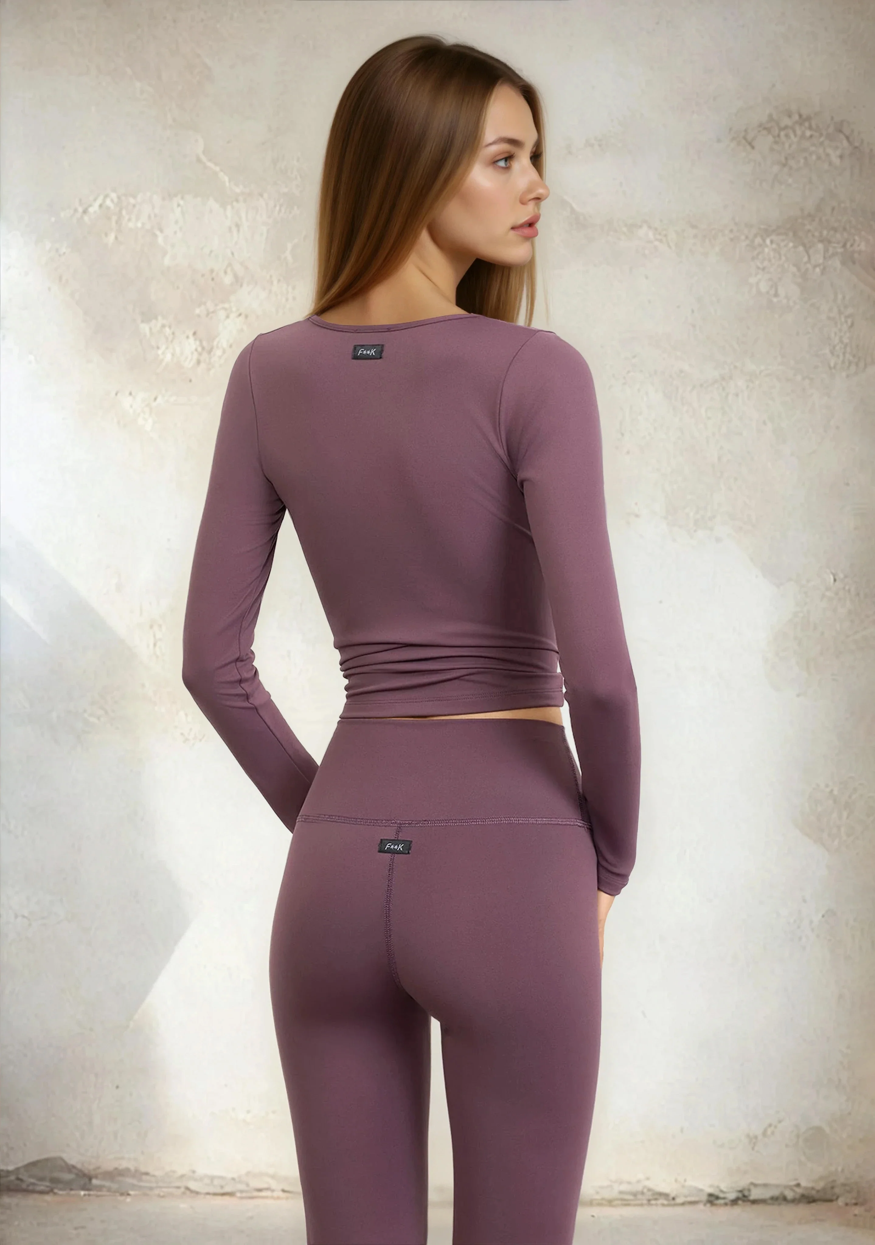 Top Manica lunga Donna F**K Light Brown W0504-LB - Image 2
