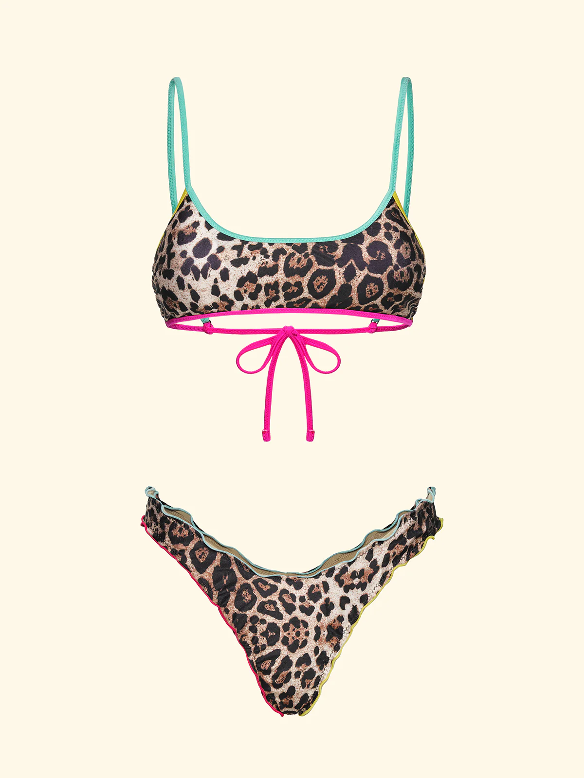 Bikini Donna F**K Top Regolabile con Slip Americano Fisso Fantasia SW0121-X02 - Image 3