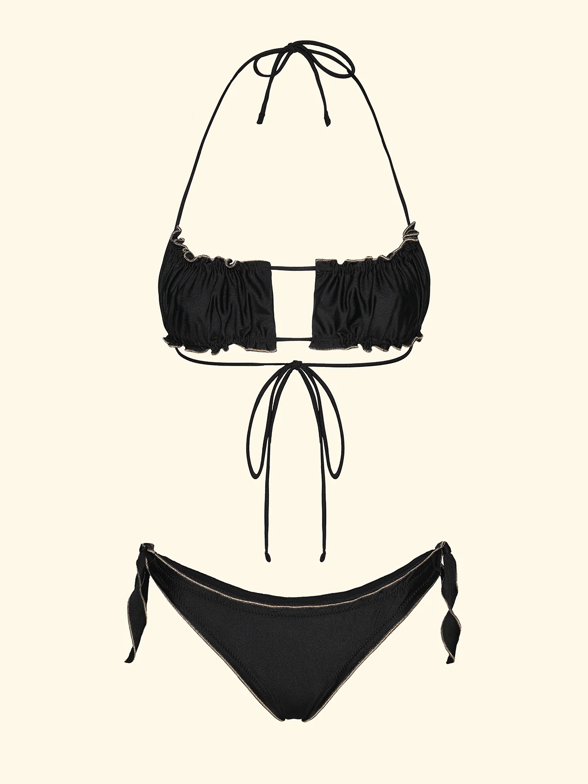 Bikini Donna F**K Top Regolabile con Slip Regolabile Nero SW0512-BK - Image 3