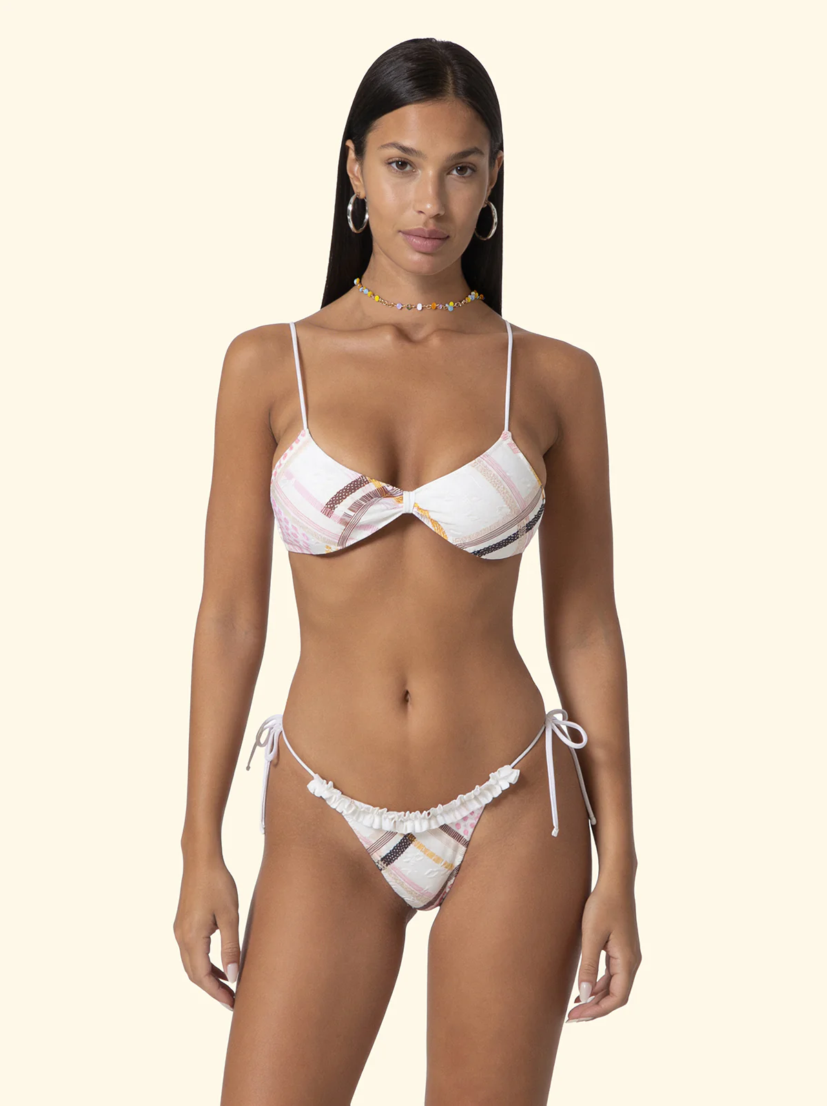 Bikini Donna F**K Top Regolabile con Slip Regolabile Fantasia SW0712-X67