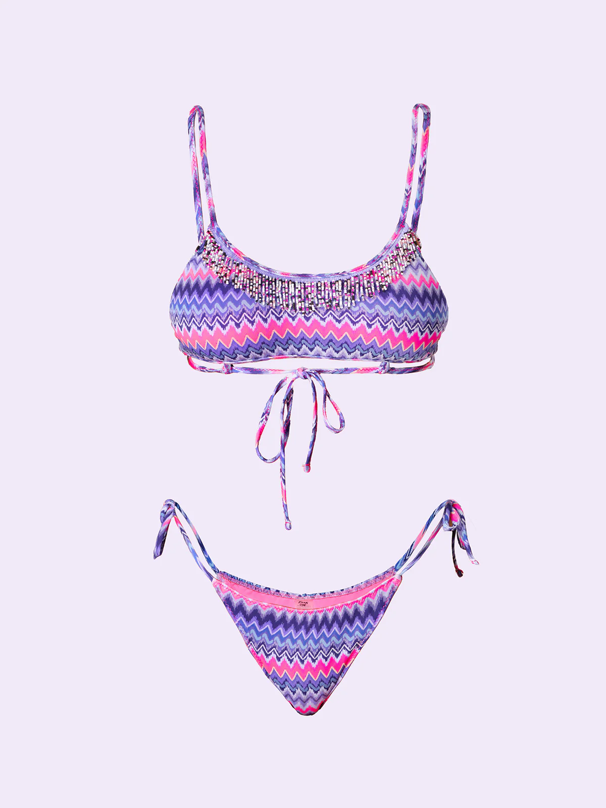 Bikini Donna F**K Crazy Top con Slip Regolabile Fantasia SW0701-X21 - Image 3