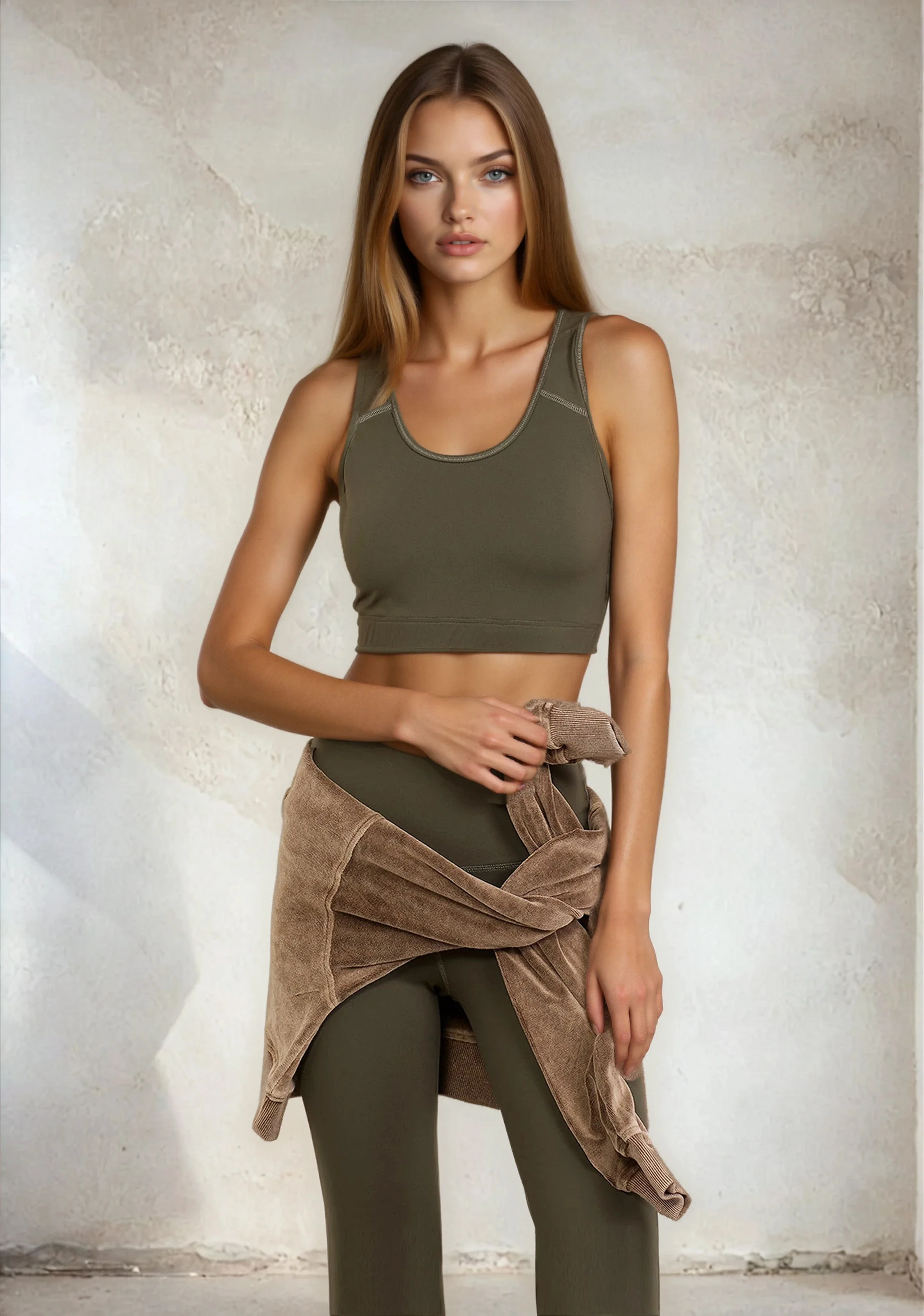 Top Sportivo Donna F**K Verde Militare W0502-MG - Image 2