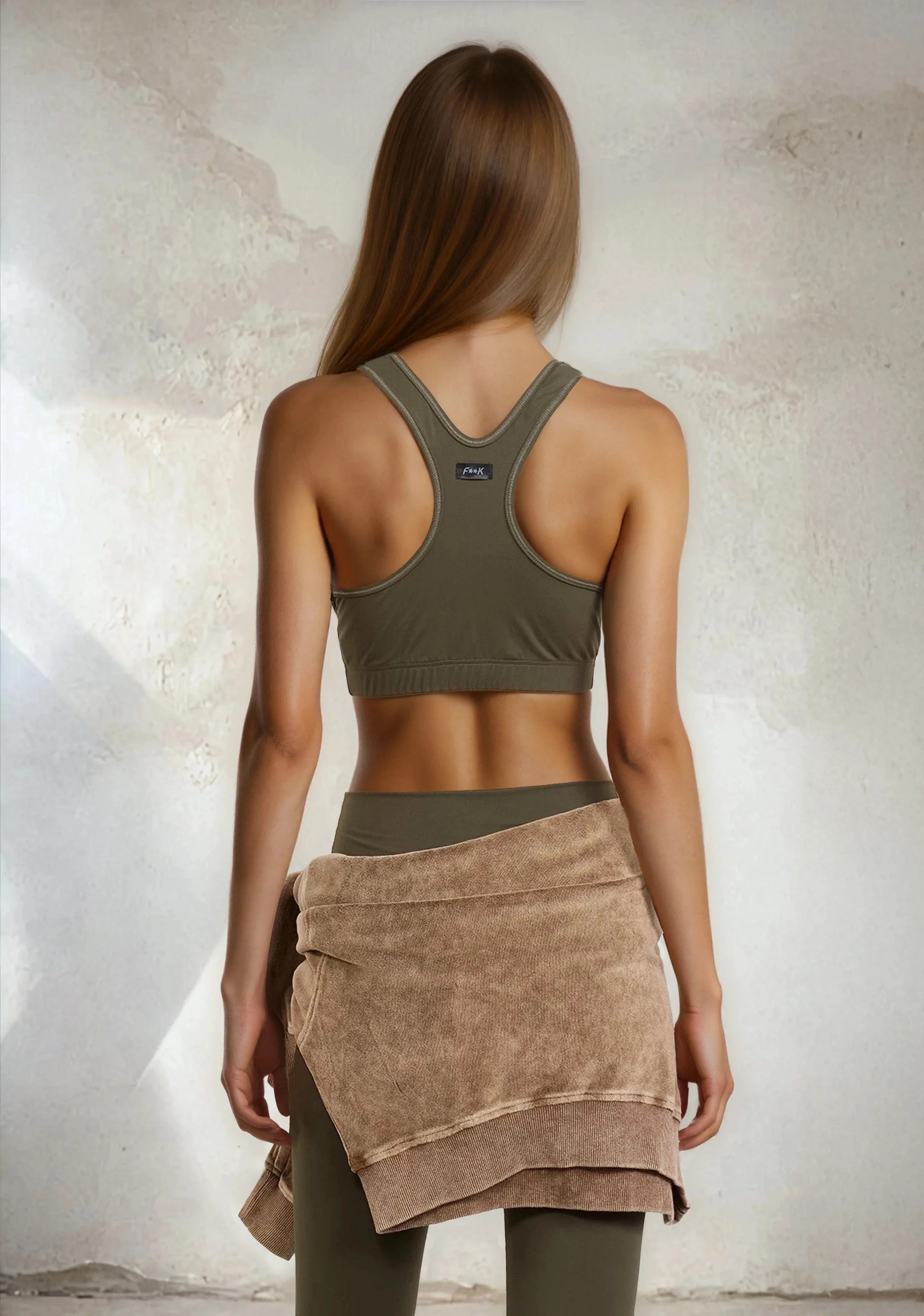 Top Sportivo Donna F**K Verde Militare W0502-MG - Image 3