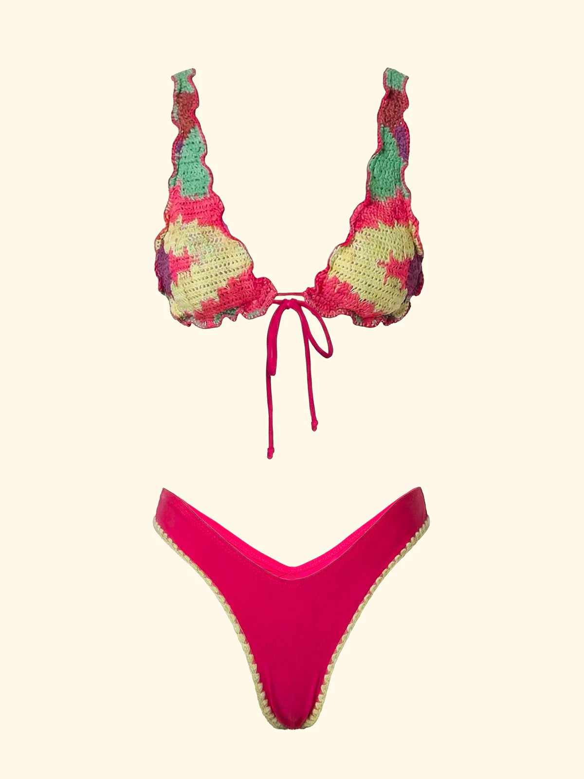 Bikini Donna F**K Triangolo Alto con Slip Americano Fisso Fantasia SW0291-X13 - Image 3