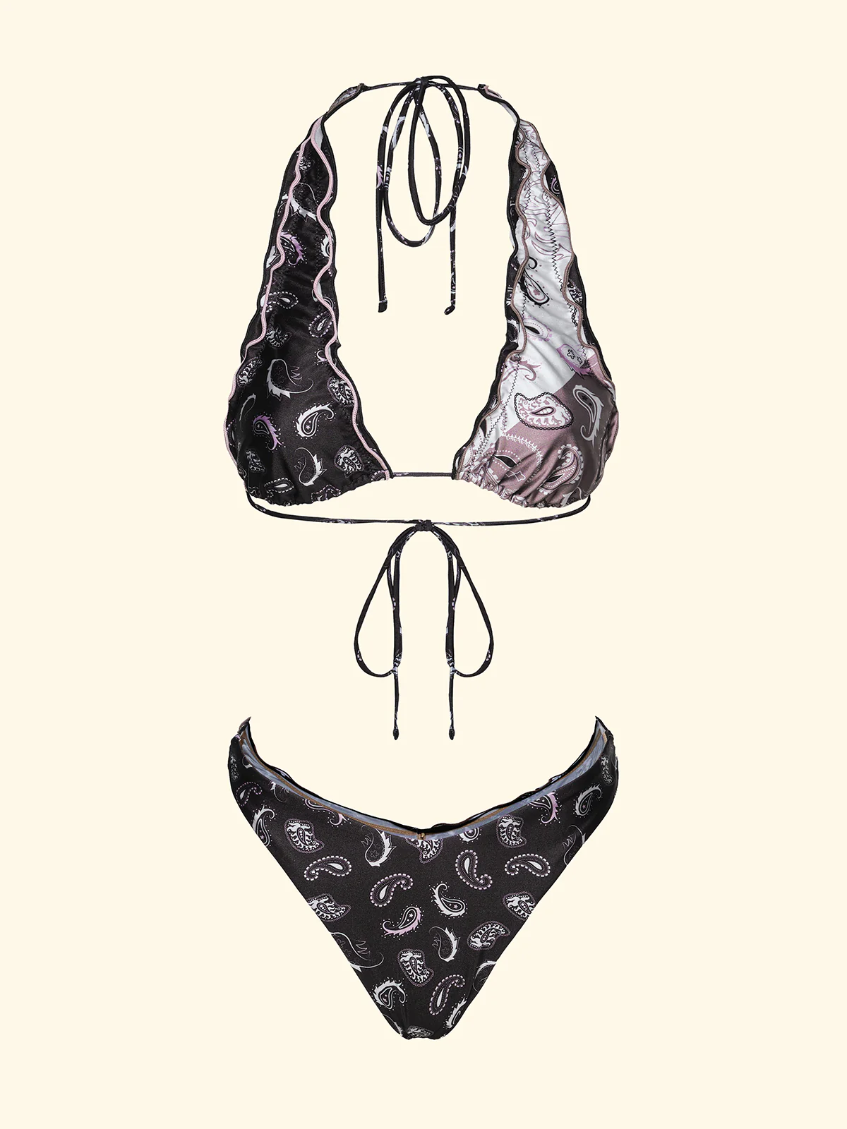 Bikini Donna F**K Triangolo Alto con Slip Americano Fisso Fantasia SW0522-X55 - Image 4