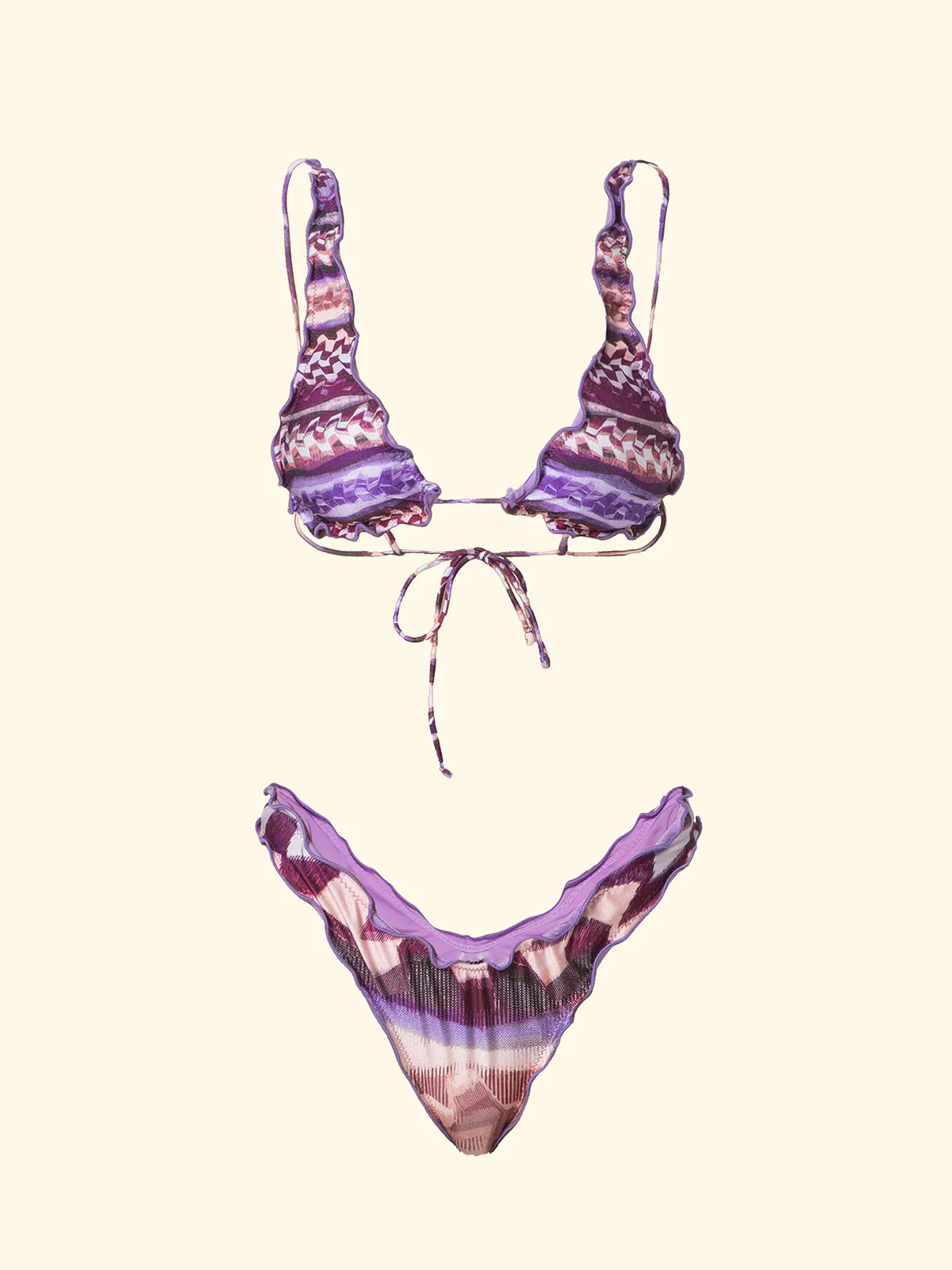 Bikini Donna F**K Triangolo Alto con Slip Americano Fisso Leblon SW2656-X56 - Image 3