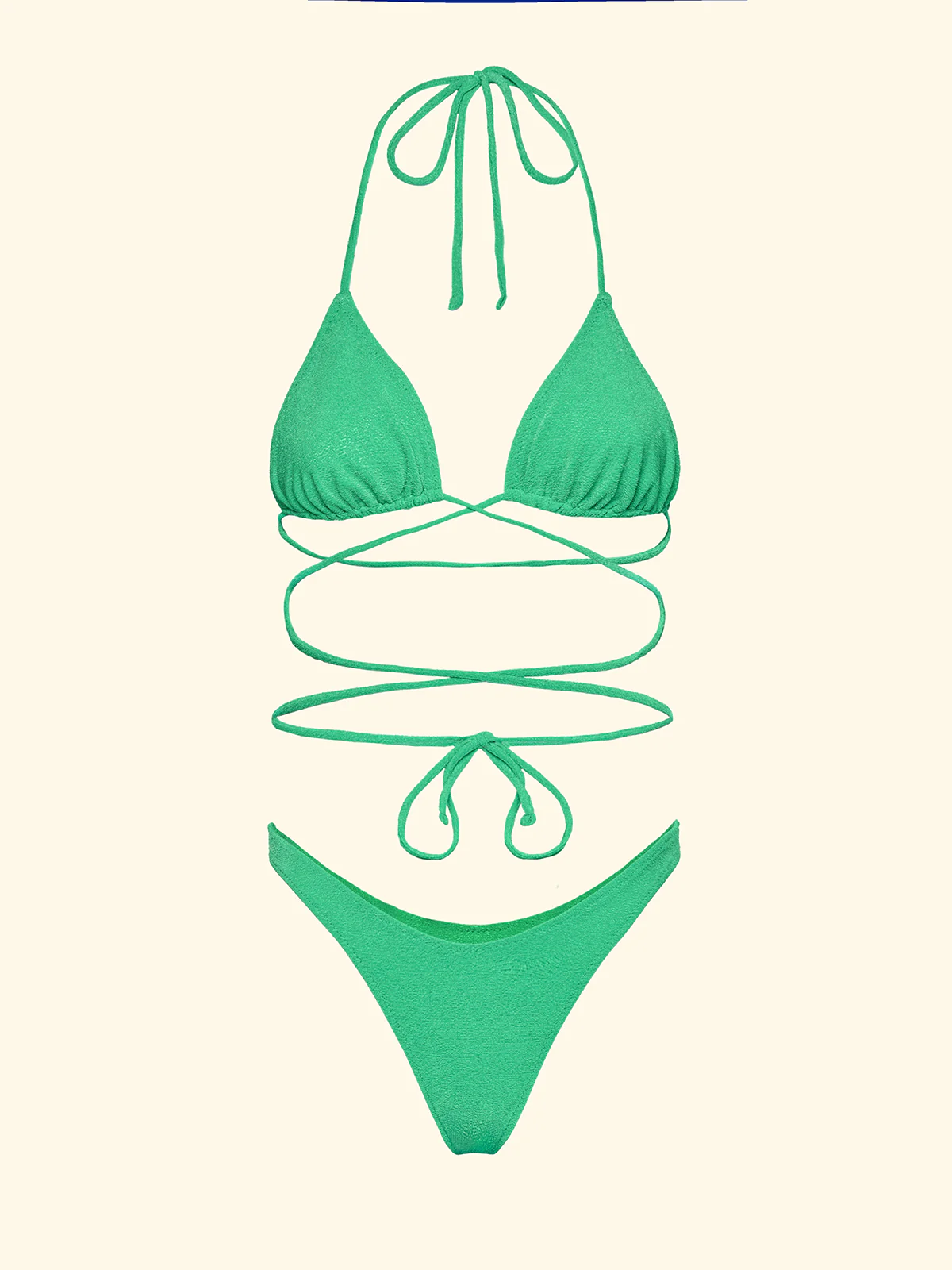 Bikini Donna F**K Triangolo con Slip Americano Fisso Verde Acqua SW1801-AQ - Image 3