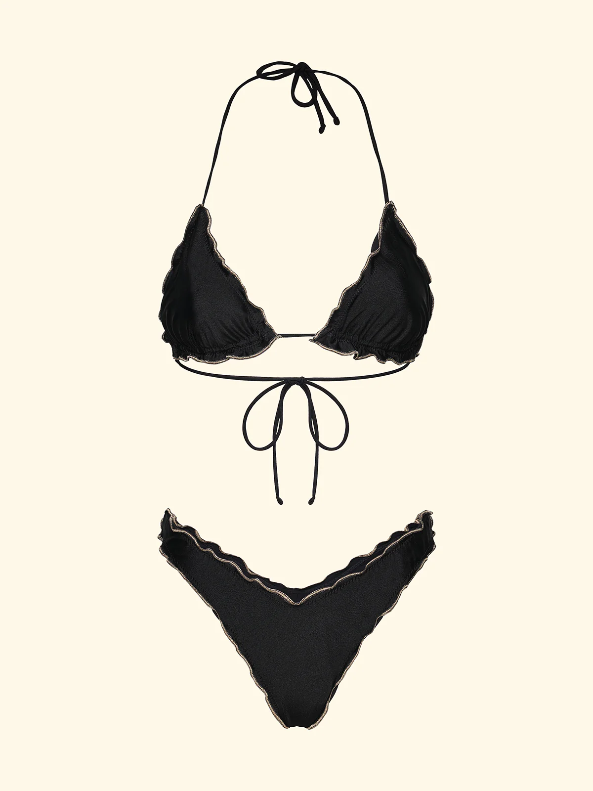 Bikini Donna F**K Triangolo con Slip Americano Fisso Nero SW0511-BK - Image 3