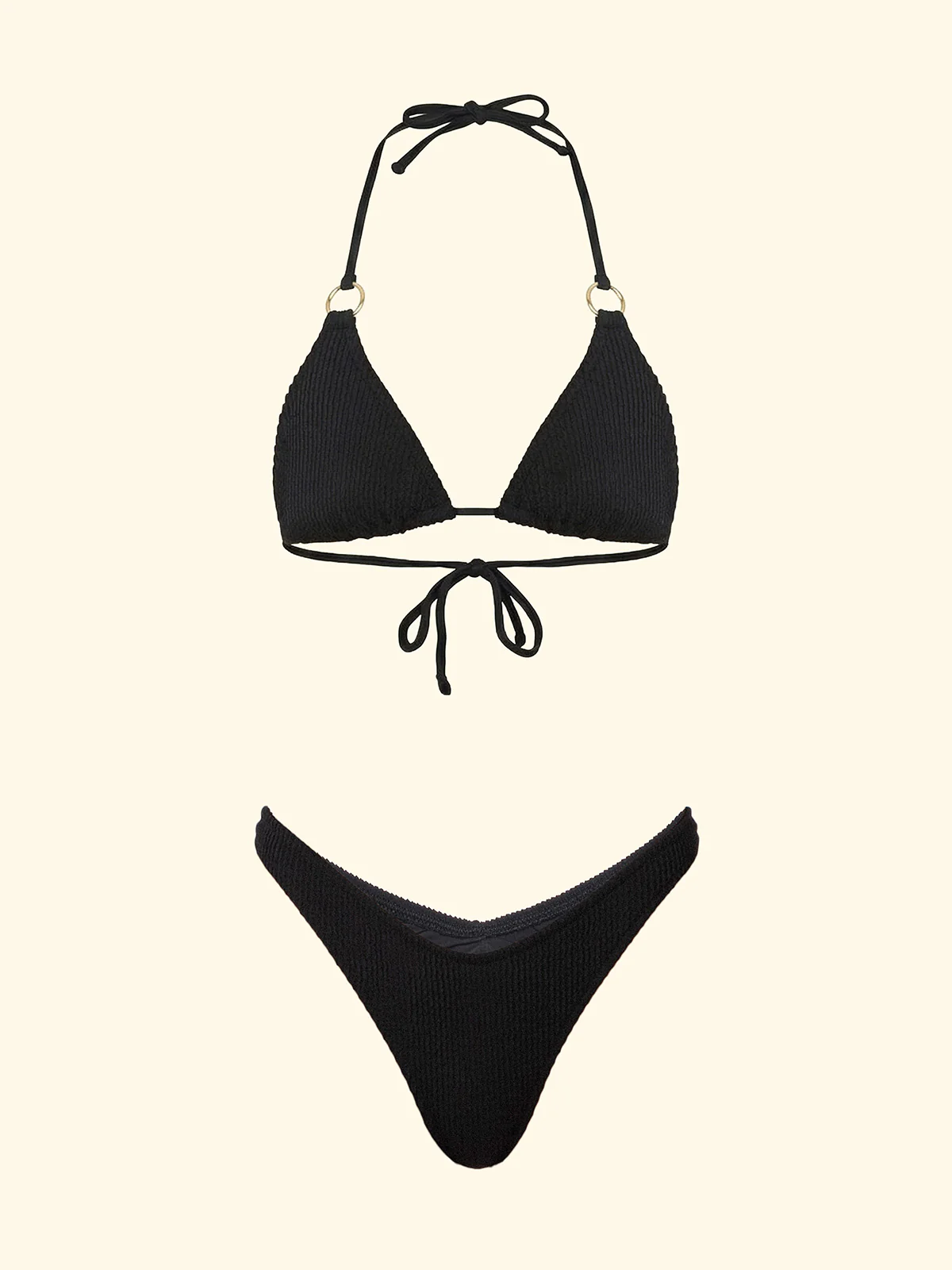 Bikini Donna F**K Triangolo con Slip Americano Fisso Nero SW1200-BK - Image 3