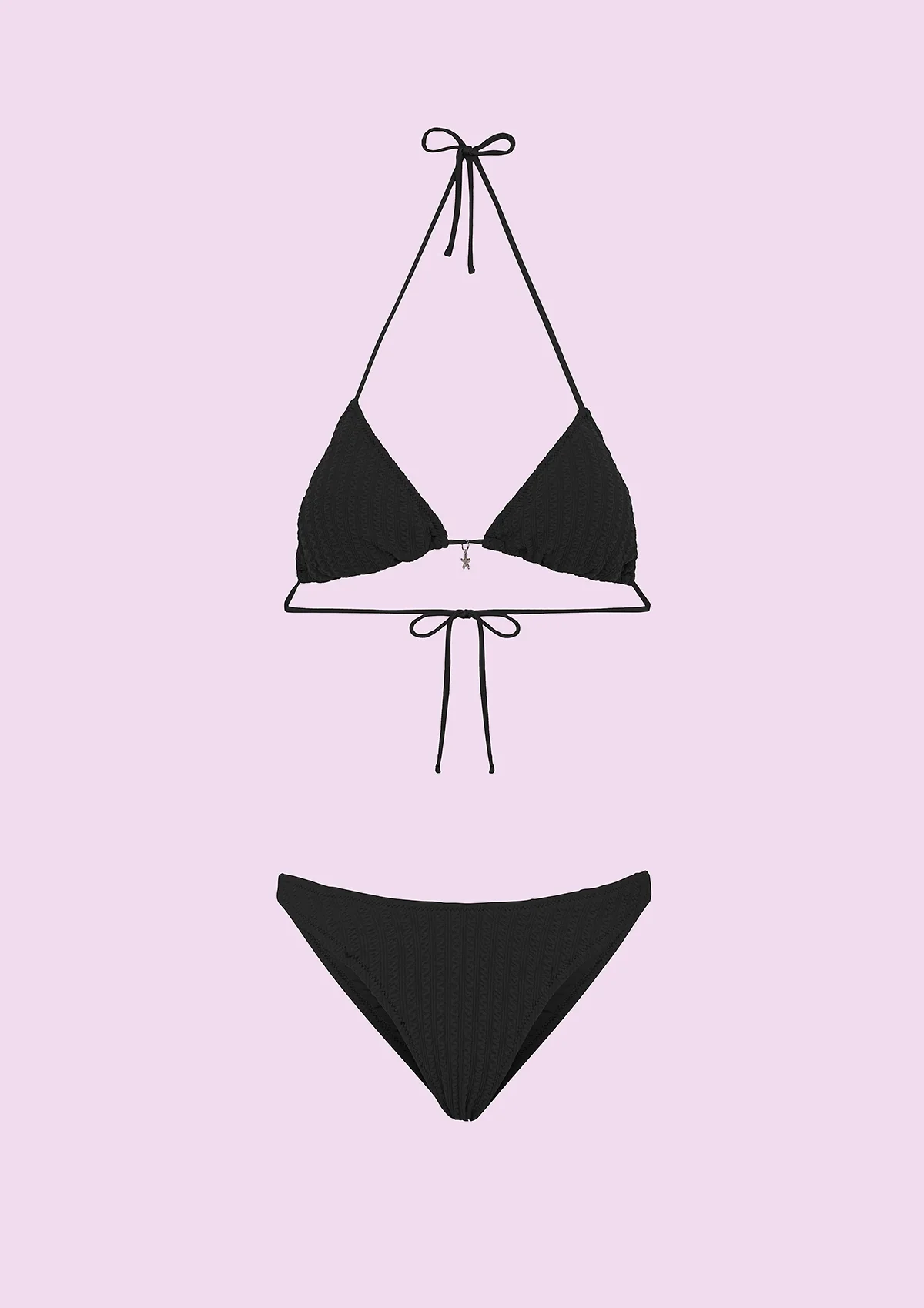 Bikini Donna F**K Triangolo con Slip Americano Fisso Nero SWC010-BK - Image 4
