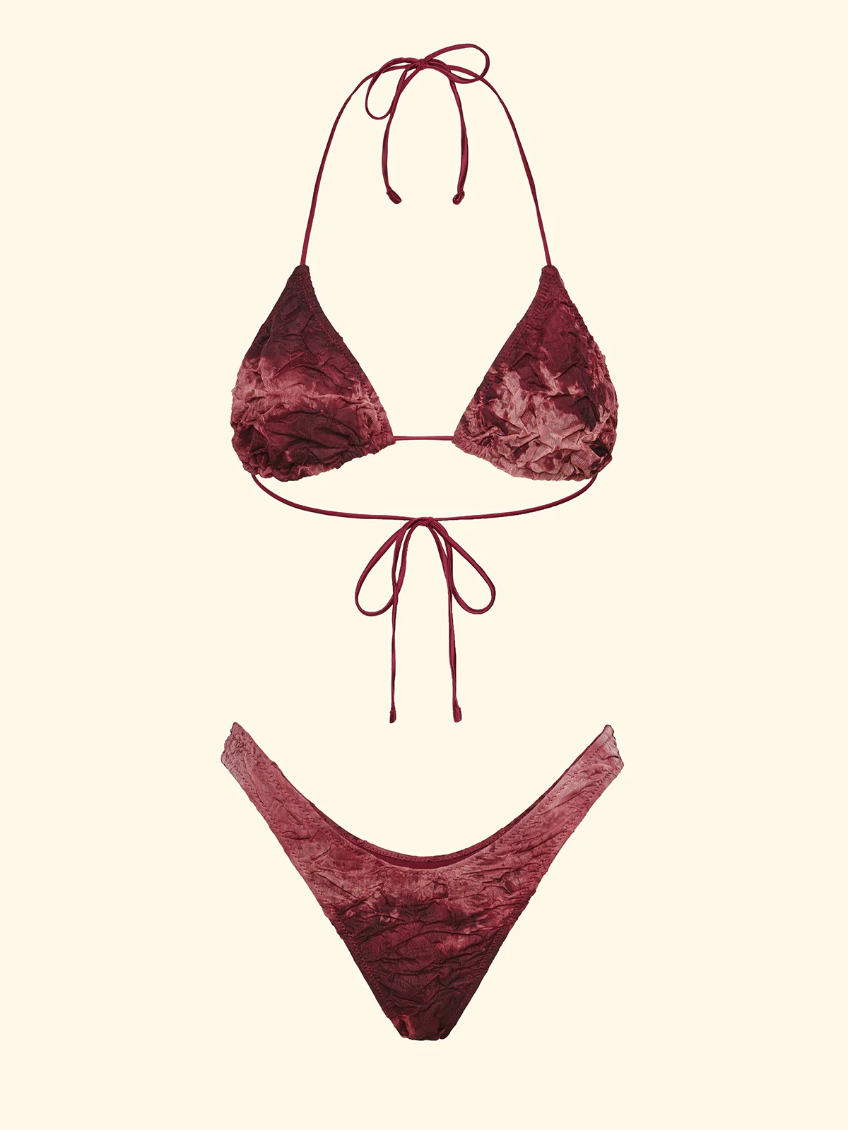 Bikini Donna F**K Triangolo con Slip Americano Fisso Bordeaux SW0640-BD - Image 3