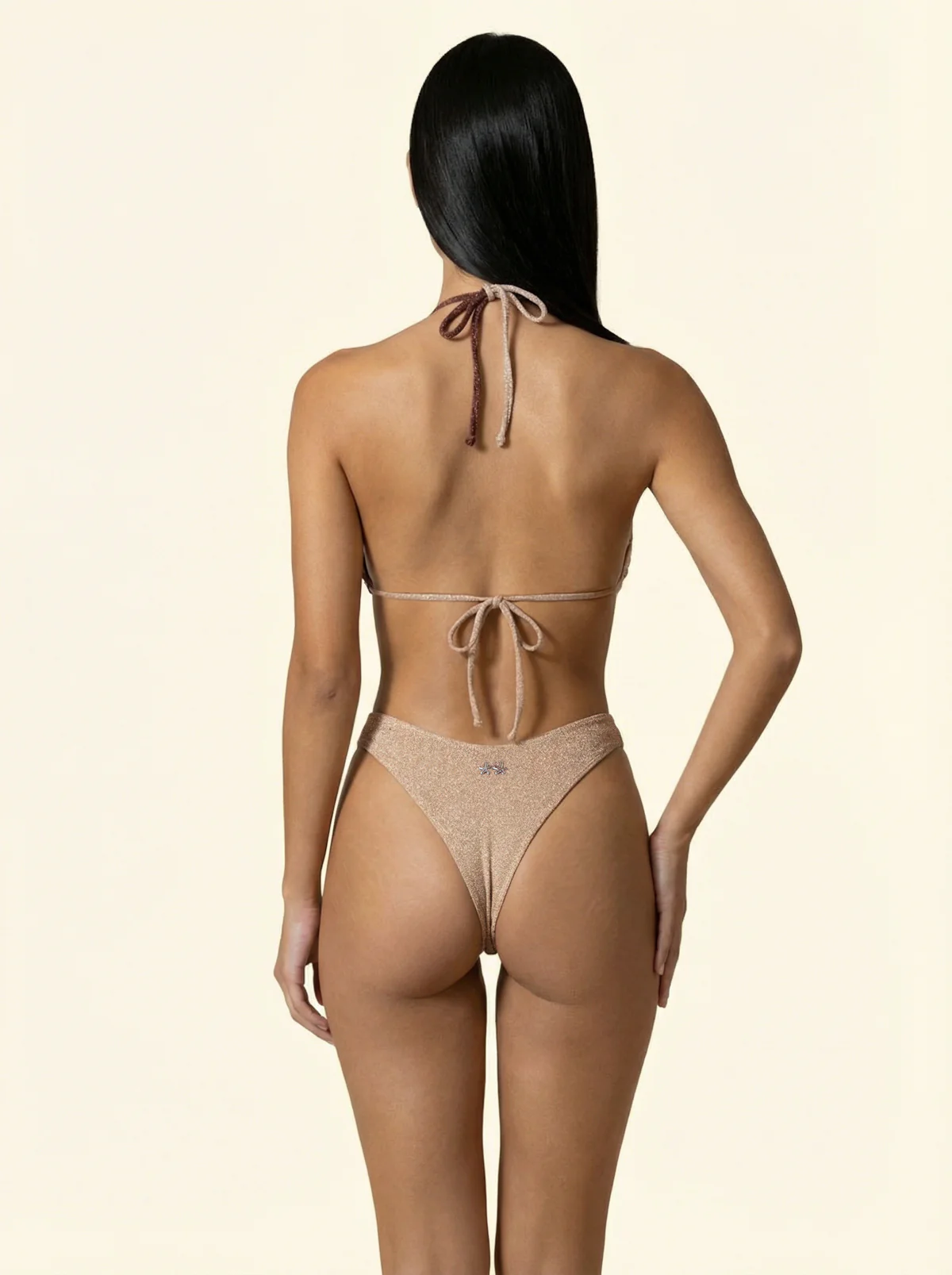 Bikini Donna F**K Triangolo con Slip Americano Fisso Marrone SW1110-BN - Image 2