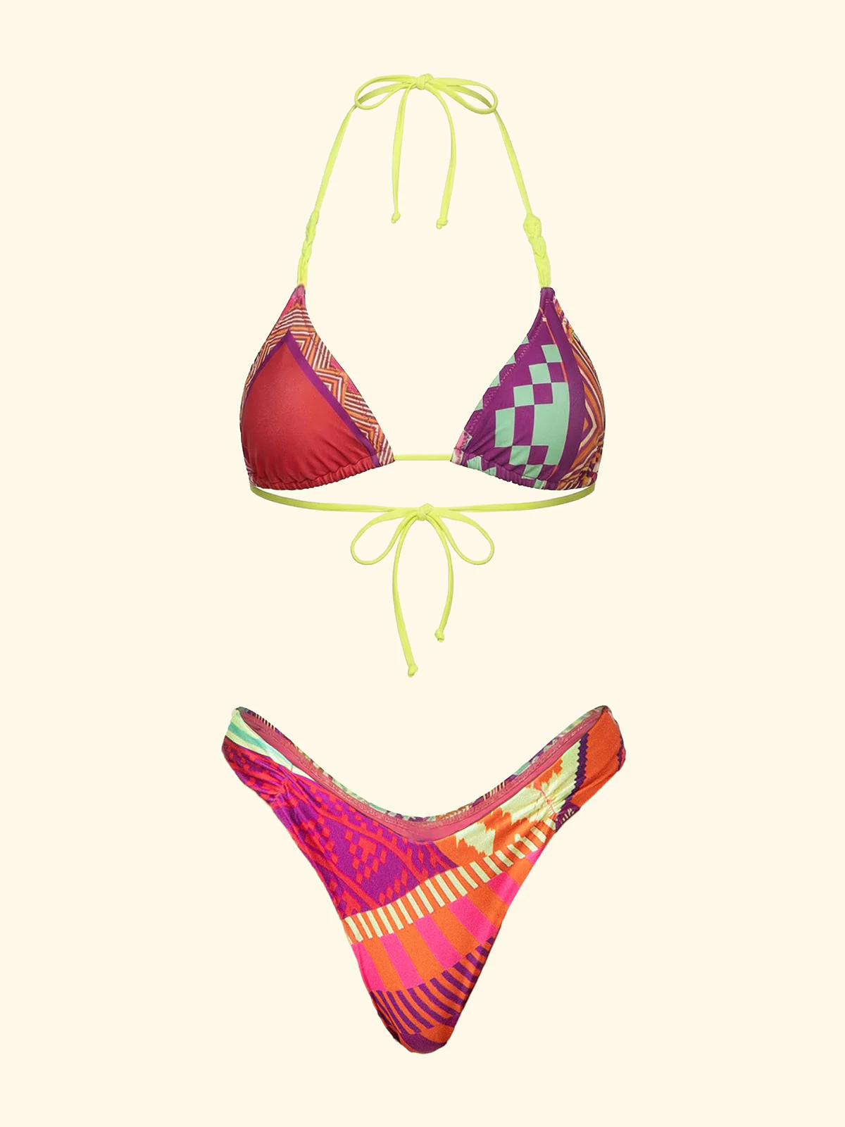 Bikini Donna F**KTriangolo con Slip Americano Fisso Fantasia SW0270-X13 - Image 3