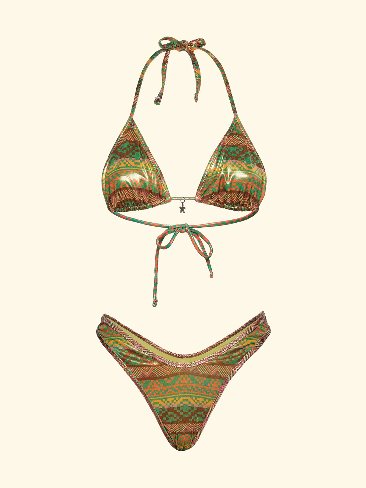 Bikini Donna F**K Triangolo con Slip Americano fisso Fantasia SW0252-X11 - Image 3
