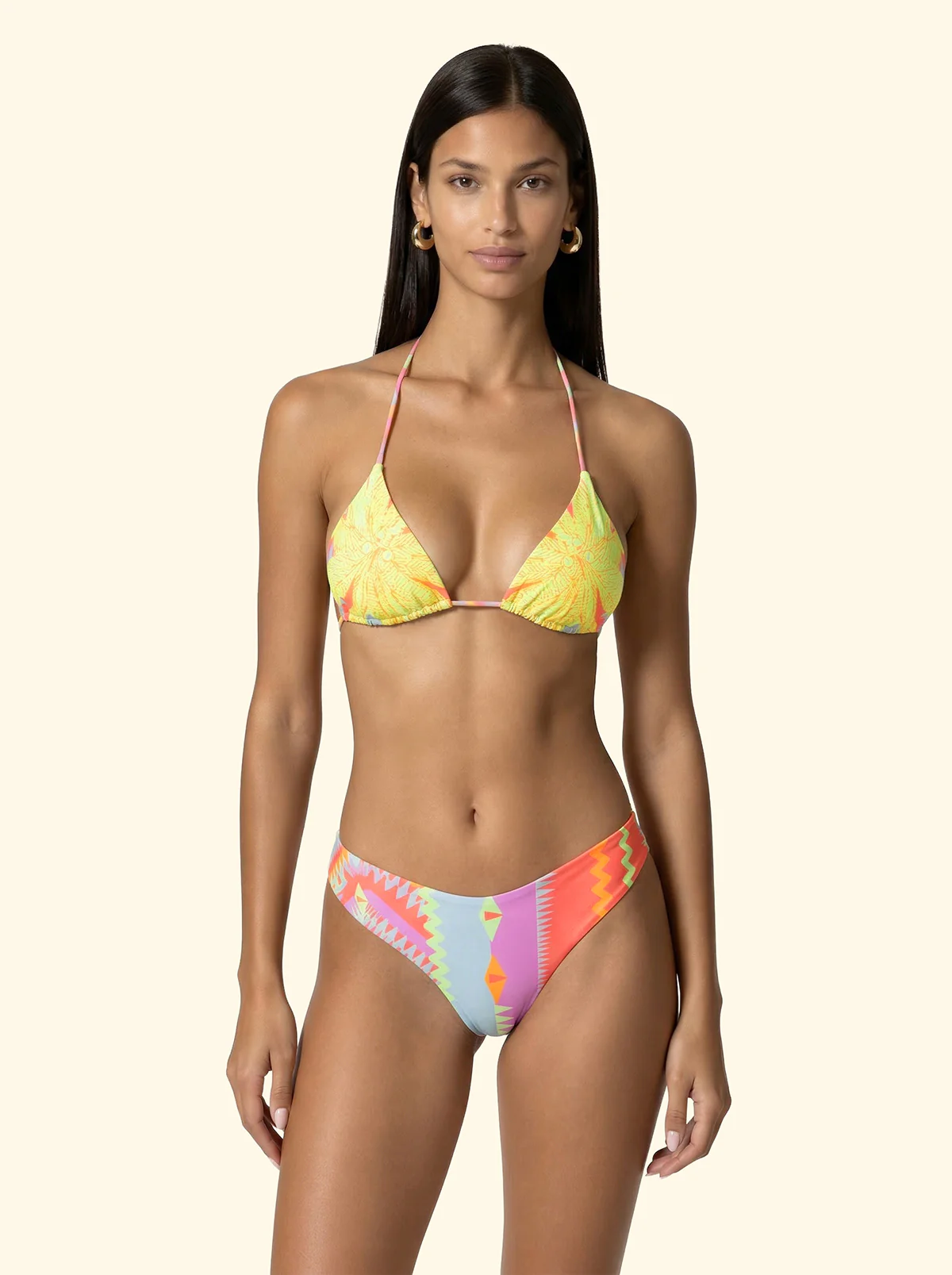 Bikini Donna F**K Triangolo con Slip Americano Fisso Fantasia SW2103-X35