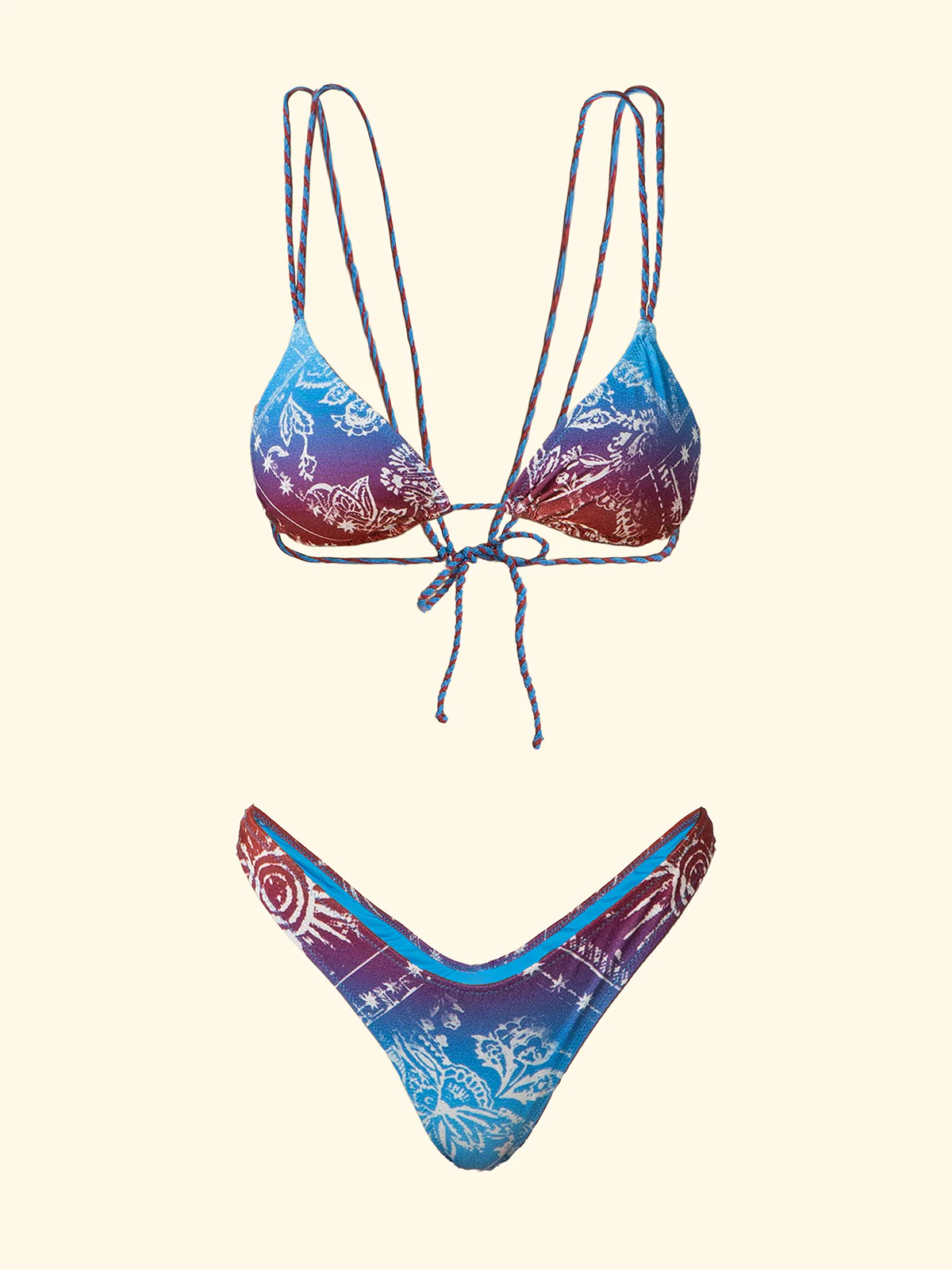 Bikini Donna F**K Triangolo con Slip Americano fisso Fantasia SW0440-X40 - Image 3