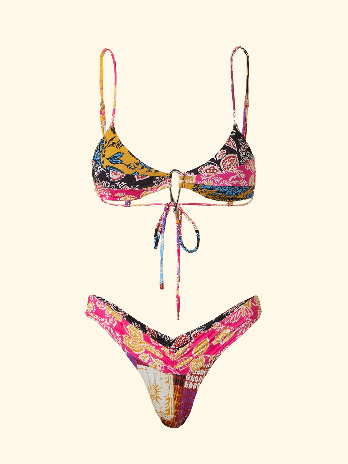 Bikini Donna F**K Triangolo con Slip Americano Fisso Fantasia SW0460-X45 - Image 3