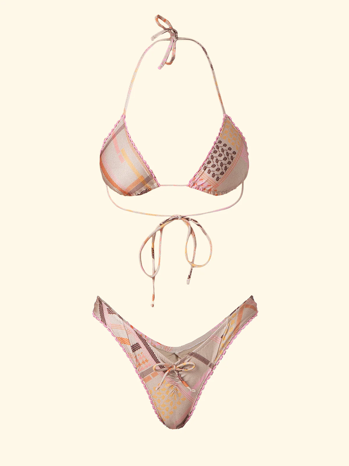 Bikini Donna F**K Triangolo con Slip Americano Fisso Fantasia SW0730-X68 - Image 3