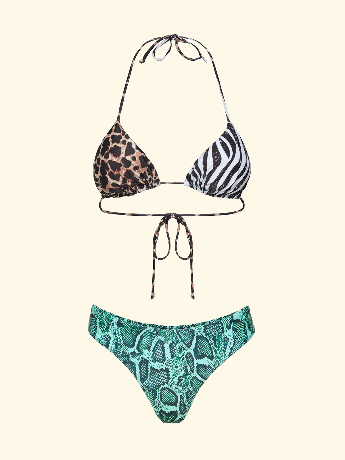 Bikini Donna F**K Triangolo con Slip Americano Fisso Fantasia SW2101-X10 - Image 3