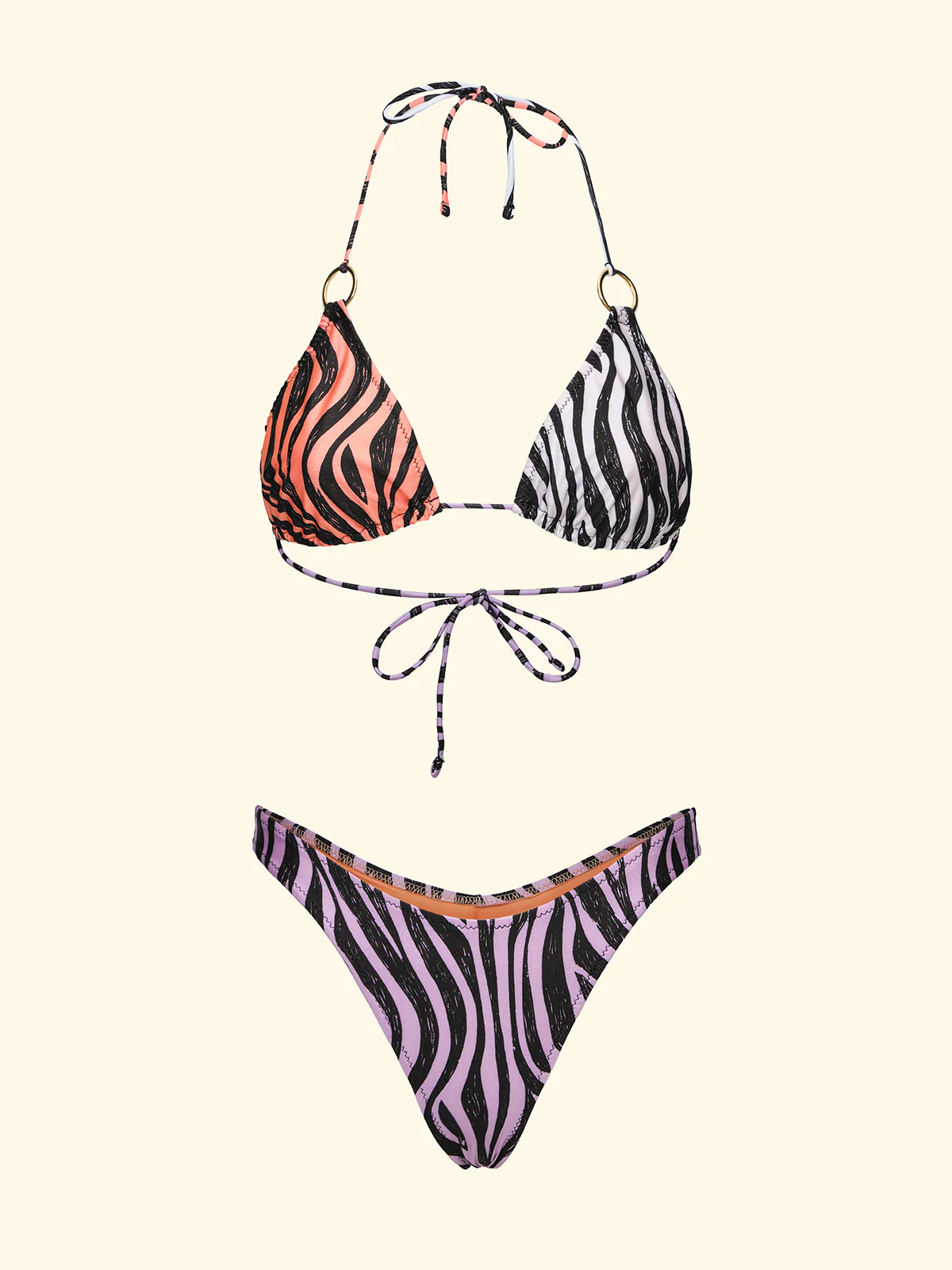 Bikini Donna F**K Triangolo con Slip Americano Fisso Fantasia SW0181-X10 - Image 3