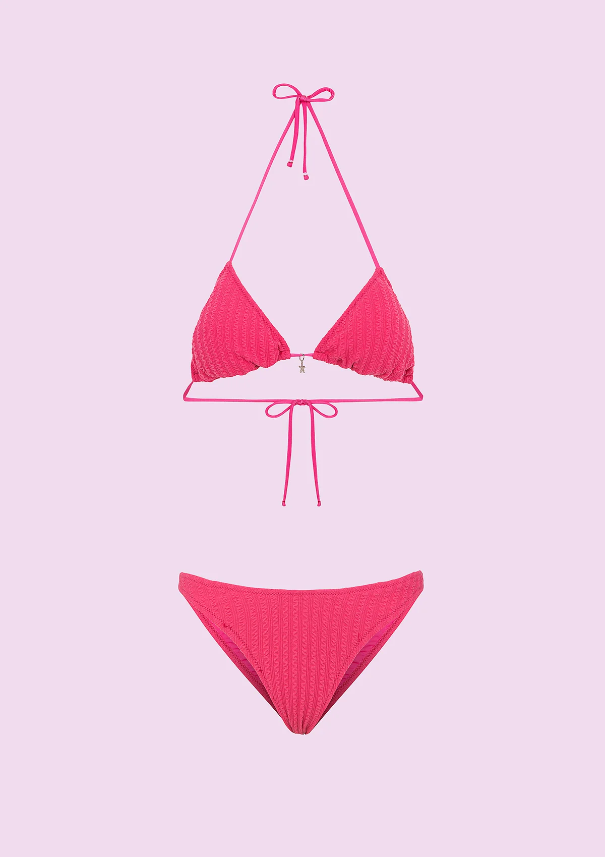 Bikini Donna F**K Triangolo con Slip Americano Fisso Fucsia SWC010-FX - Image 4
