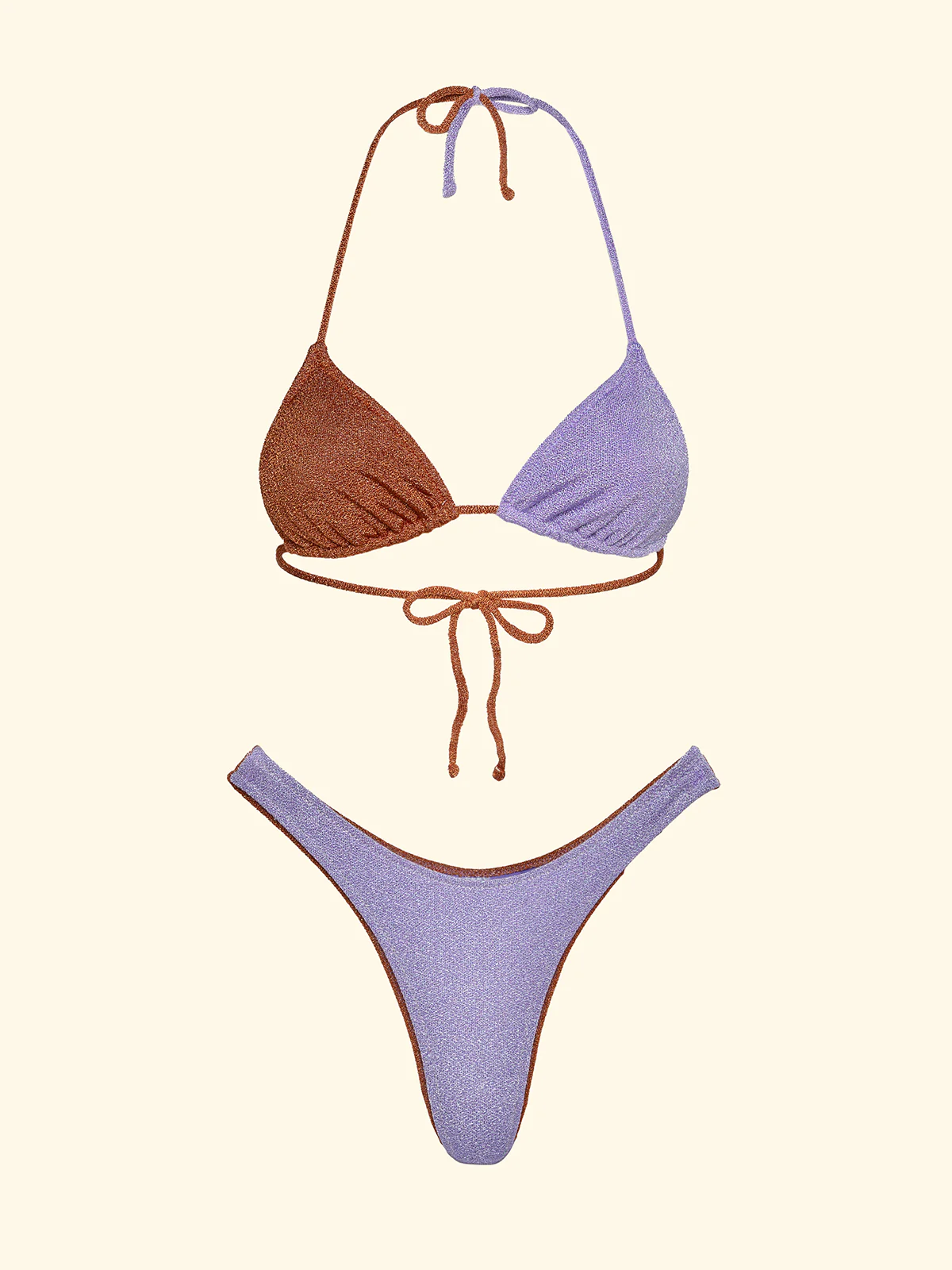 Bikini Donna F**K Triangolo con Slip Americano Fisso Lilla SW1110-LC - Image 3