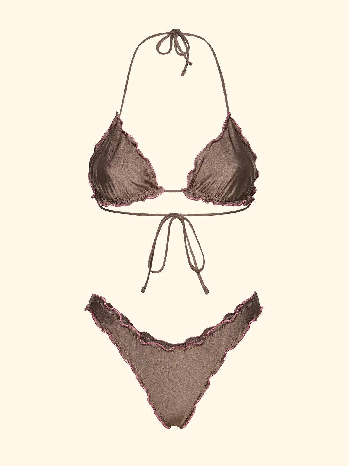 Bikini Donna F**K Triangolo con Slip Americano Fisso Tortora SW0511-MD - Image 3