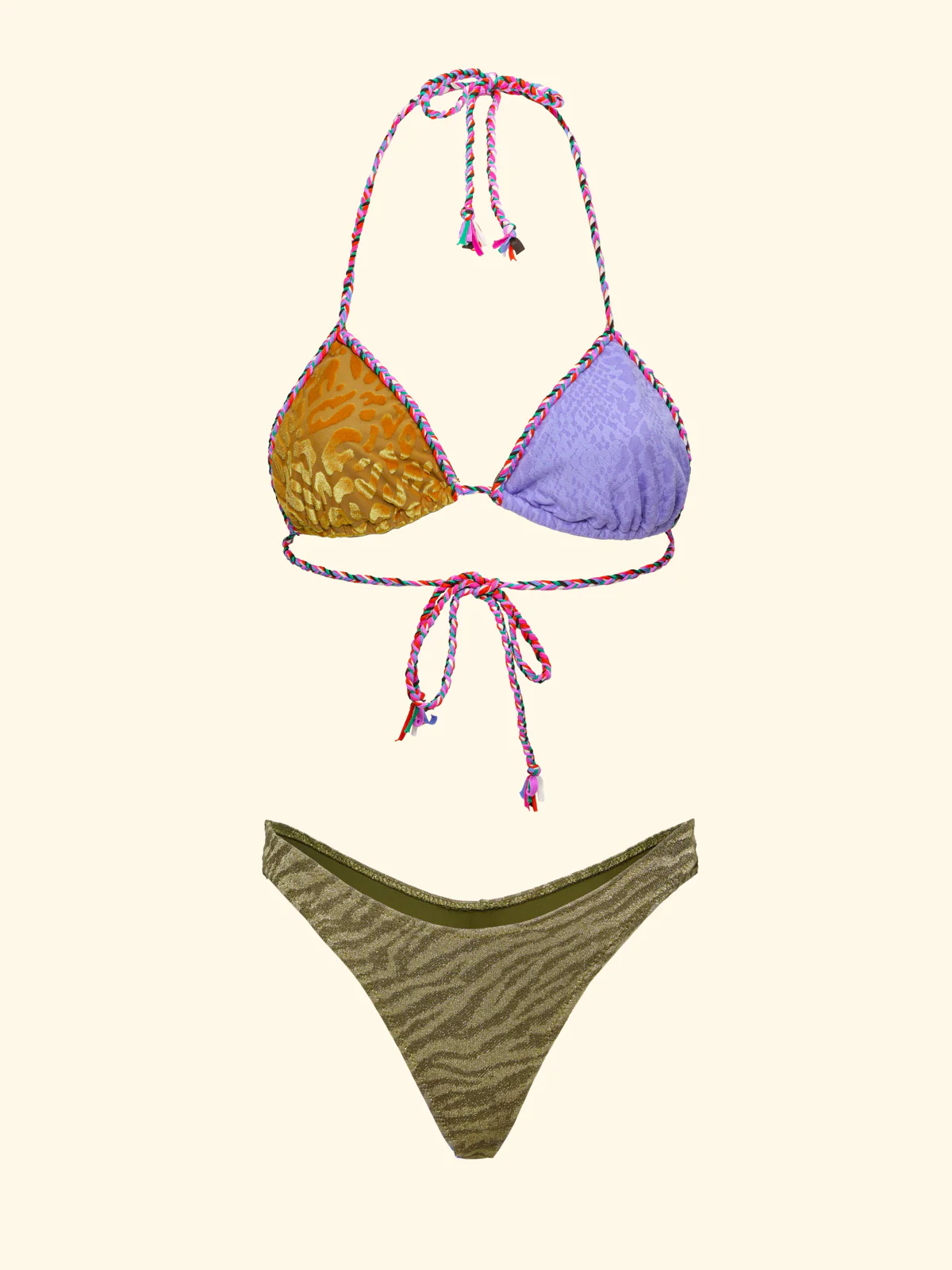 Bikini Donna F**K Triangolo con Slip Americano Fisso Multicolor SW0150-MC - Image 3