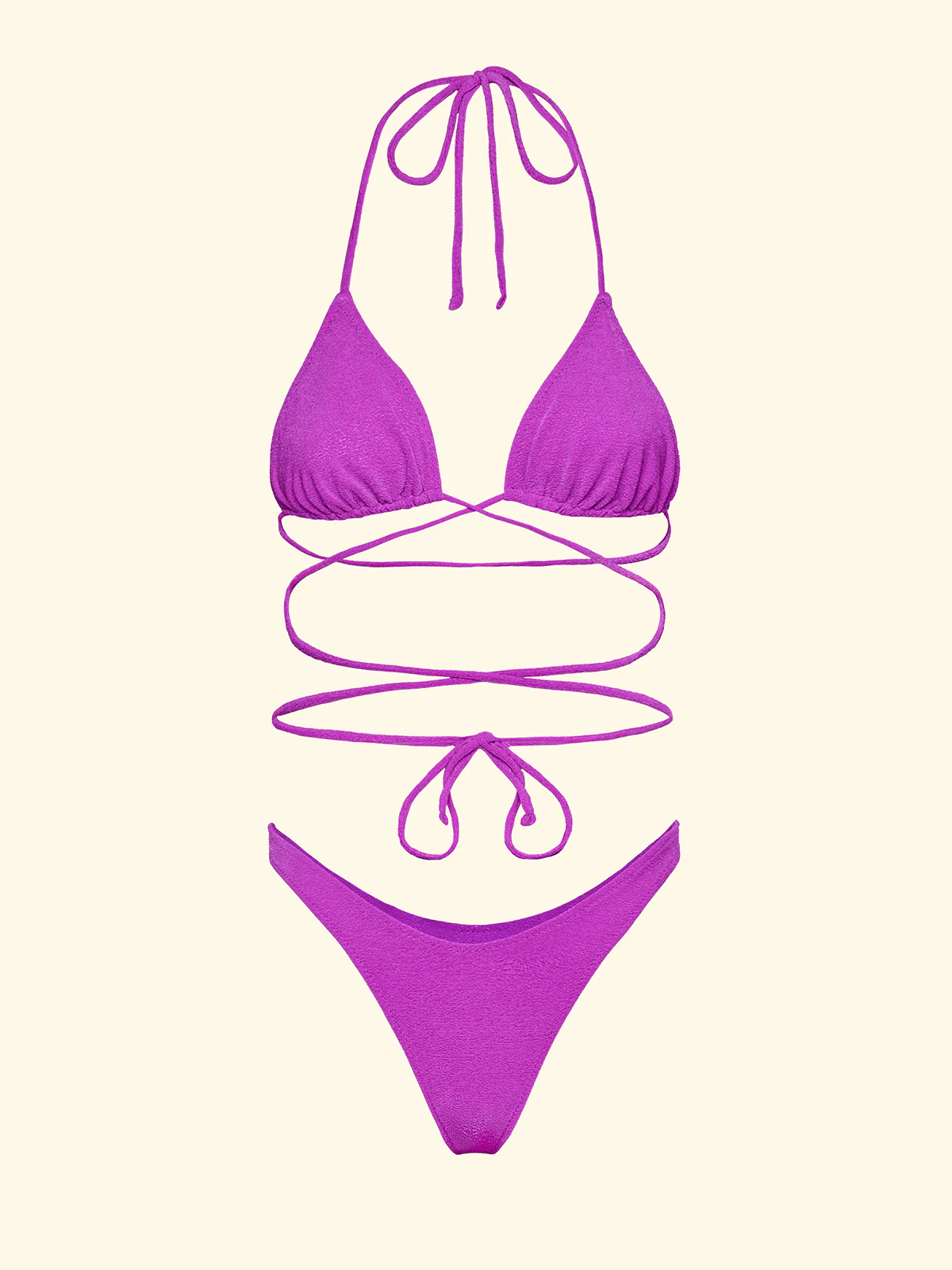 Bikini Donna F**K Triangolo con Slip Americano Fisso Viola SW1801-PR - Image 3