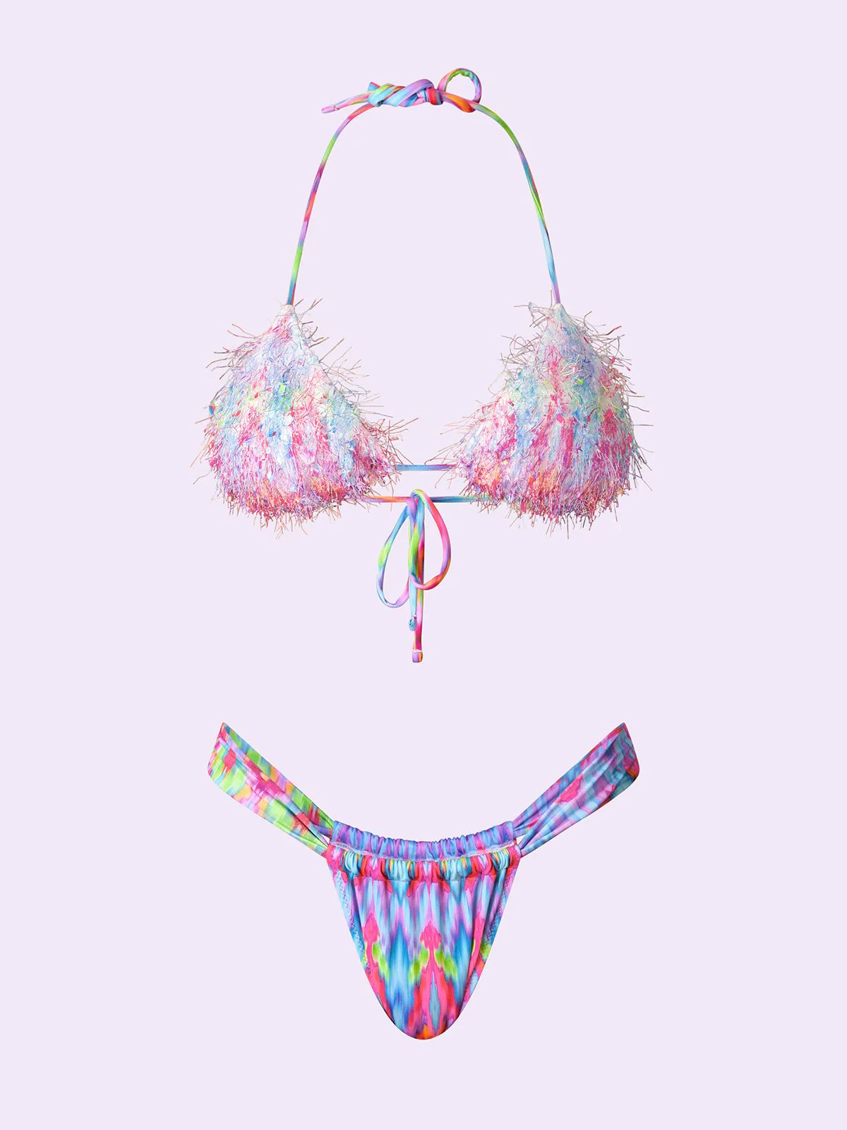 Bikini Donna F**K Crazy Triangolo con Slip Brasiliano Fisso Fantasia SW0710-X25 - Image 3