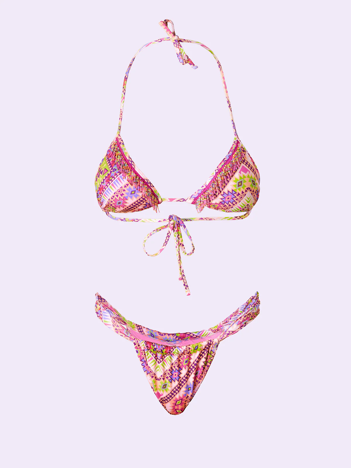 Bikini Donna F**K Crazy Triangolo con Slip Brasiliano Fisso Fantasia SW0700-X22 - Image 3