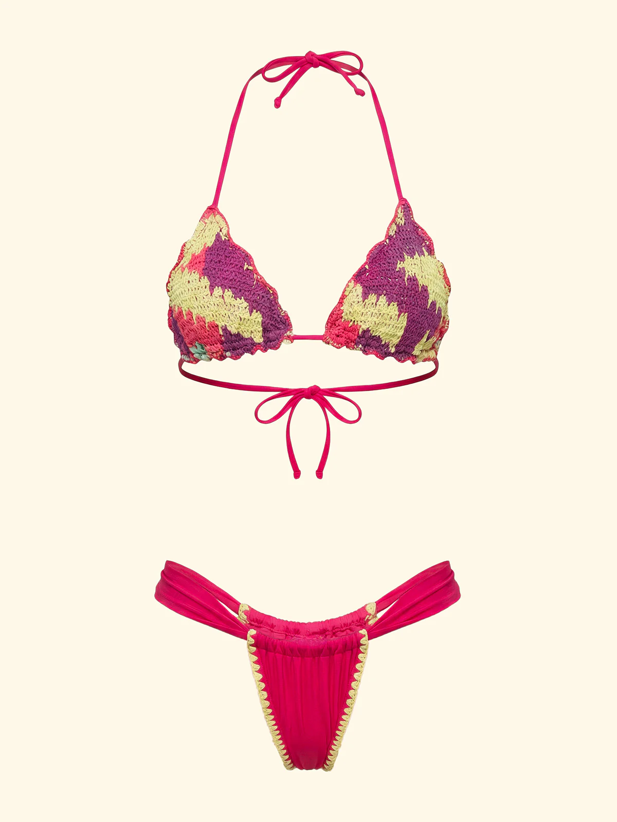 Bikini Donna F**K Triangolo con Slip Brasiliano Fisso Fantasia SW0290-X13 - Image 3