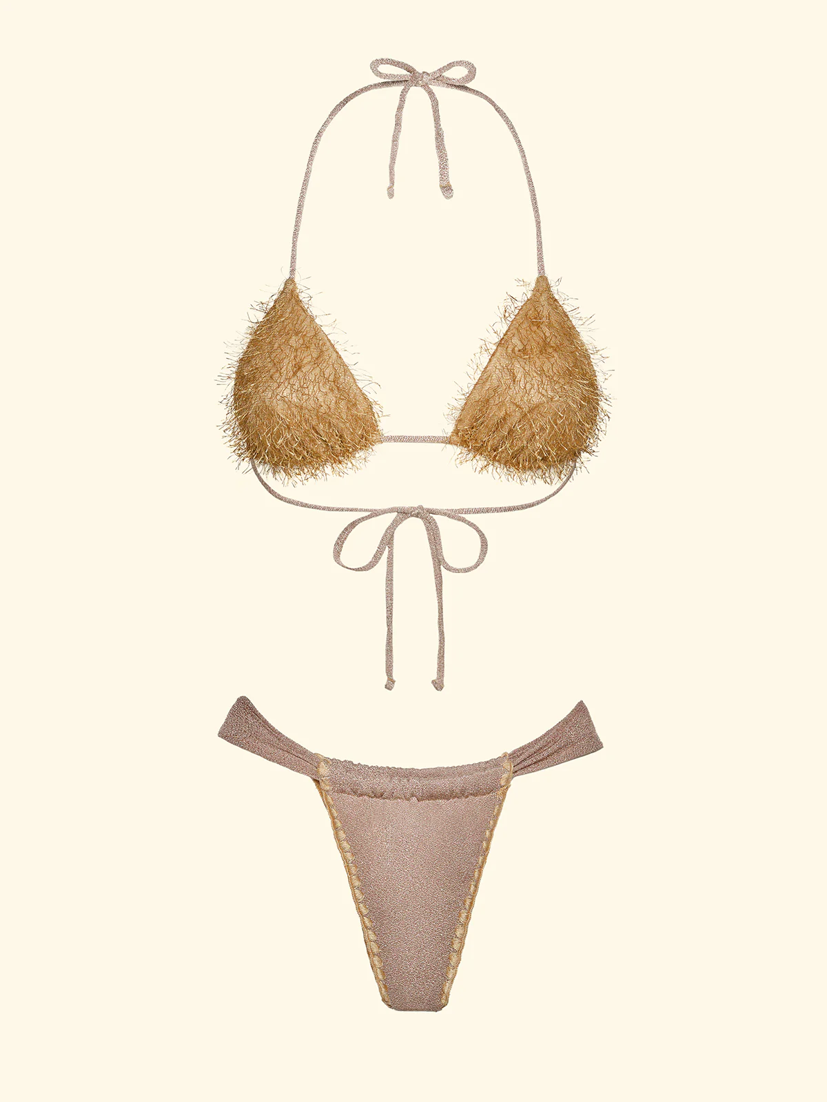 Bikini Donna F**K Triangolo con Slip Brasiliano Fisso Gold SW1121-GD - Image 3