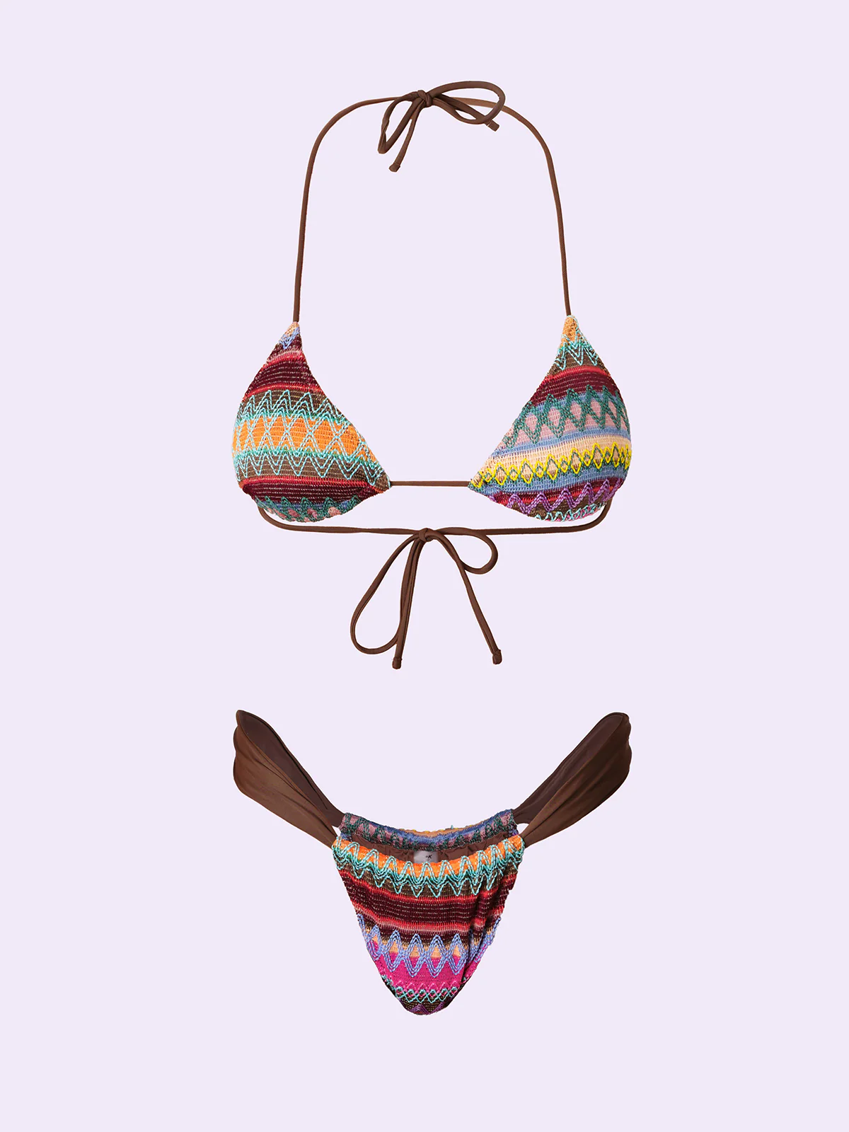 Bikini Donna F**K Crazy Triangolo con Slip Brasiliano Fisso Viola SW0300-PR - Image 3