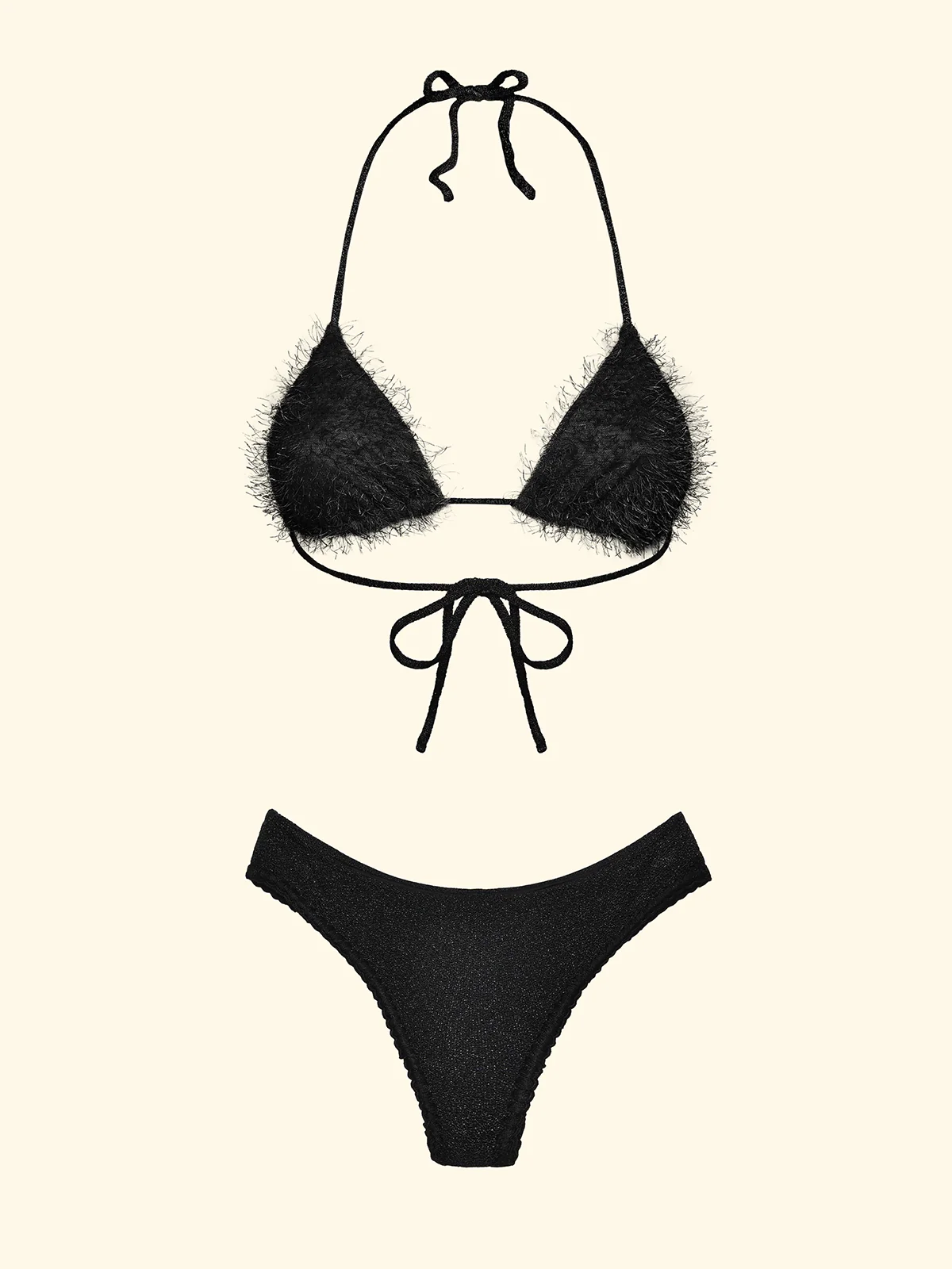 Bikini Donna F**K Triangolo con Slip Culotte Fissa Nero SW1122-BK - Image 3