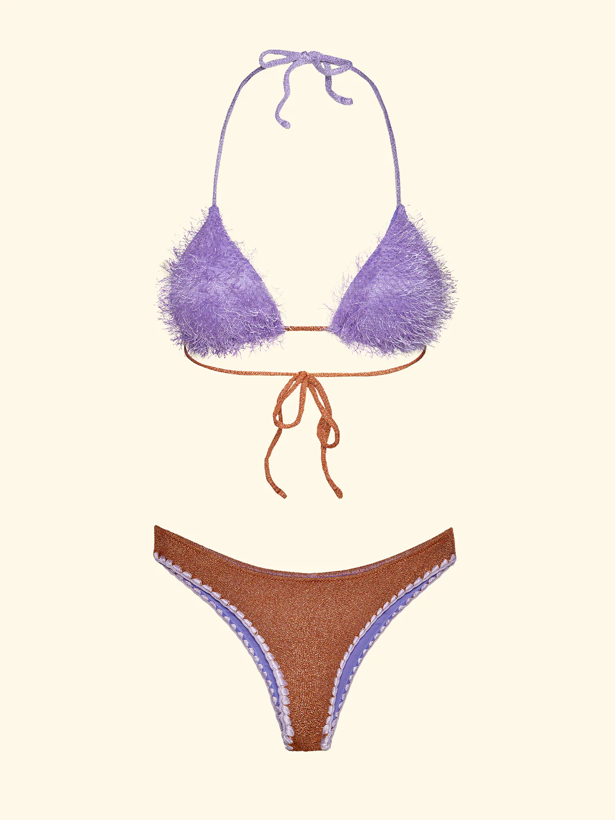 Bikini Donna F**K Triangolo con Slip Culotte Fissa Arancione SW1122-OR - Image 3