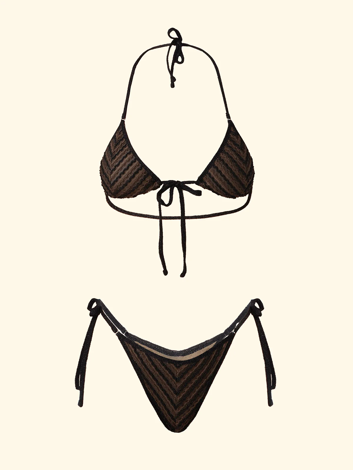 Bikini Donna F**K Triangolo con Slip Perizoma Nero SW0750-BK - Image 3