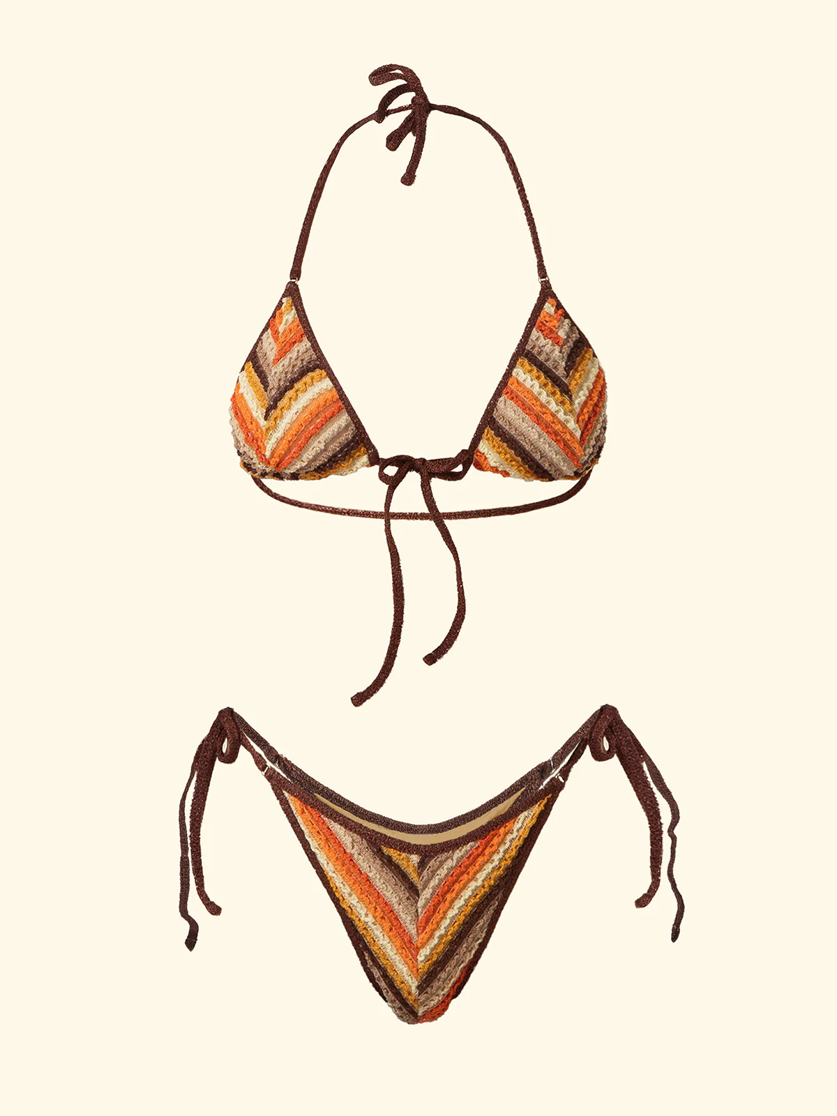 Bikini Donna F**K Triangolo con Slip Perizoma Marrone SW0750-BN - Image 3