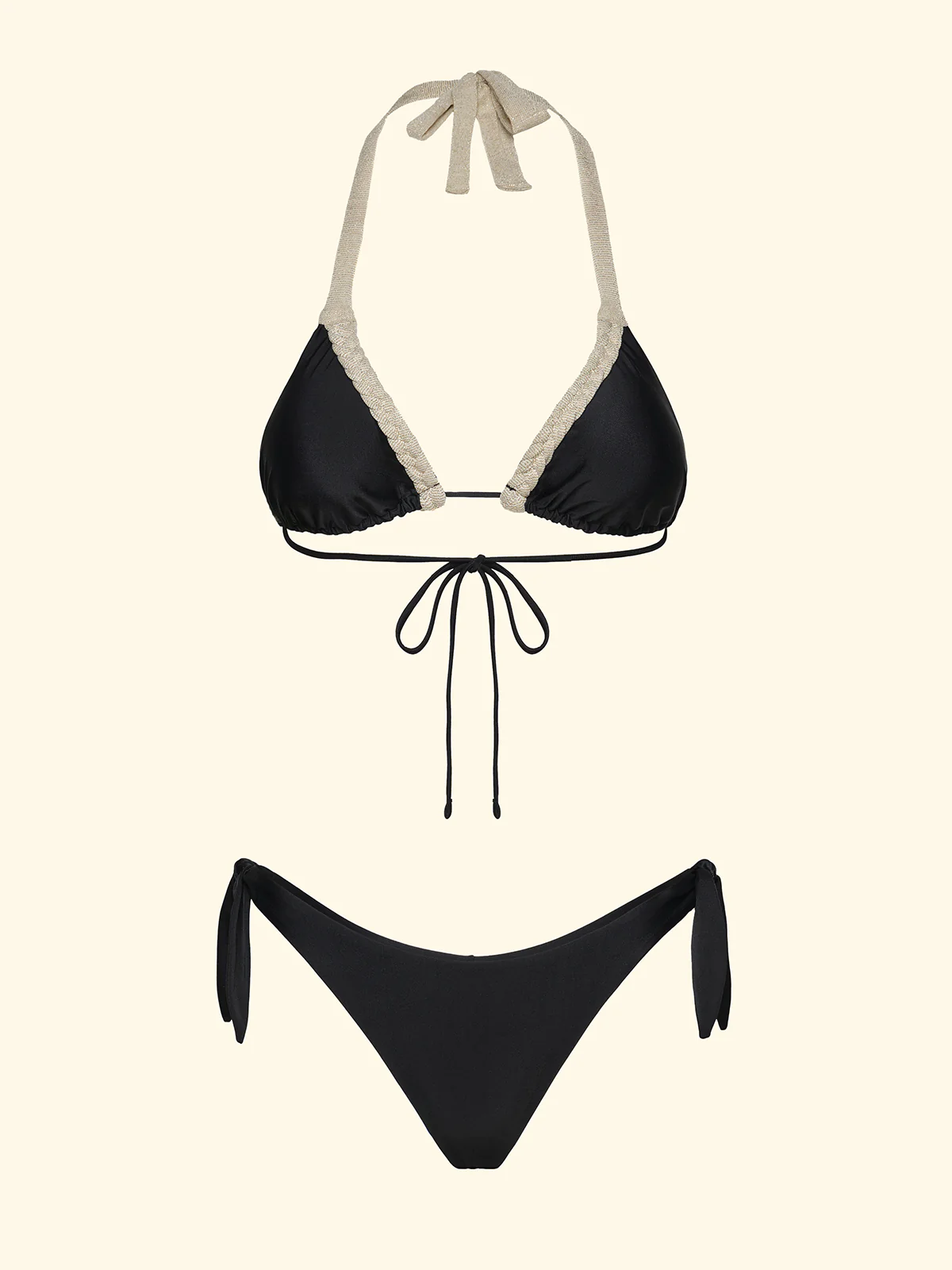 Bikini Donna F**K Triangolo con Slip Regolabile Nero SW0450-BK - Image 3