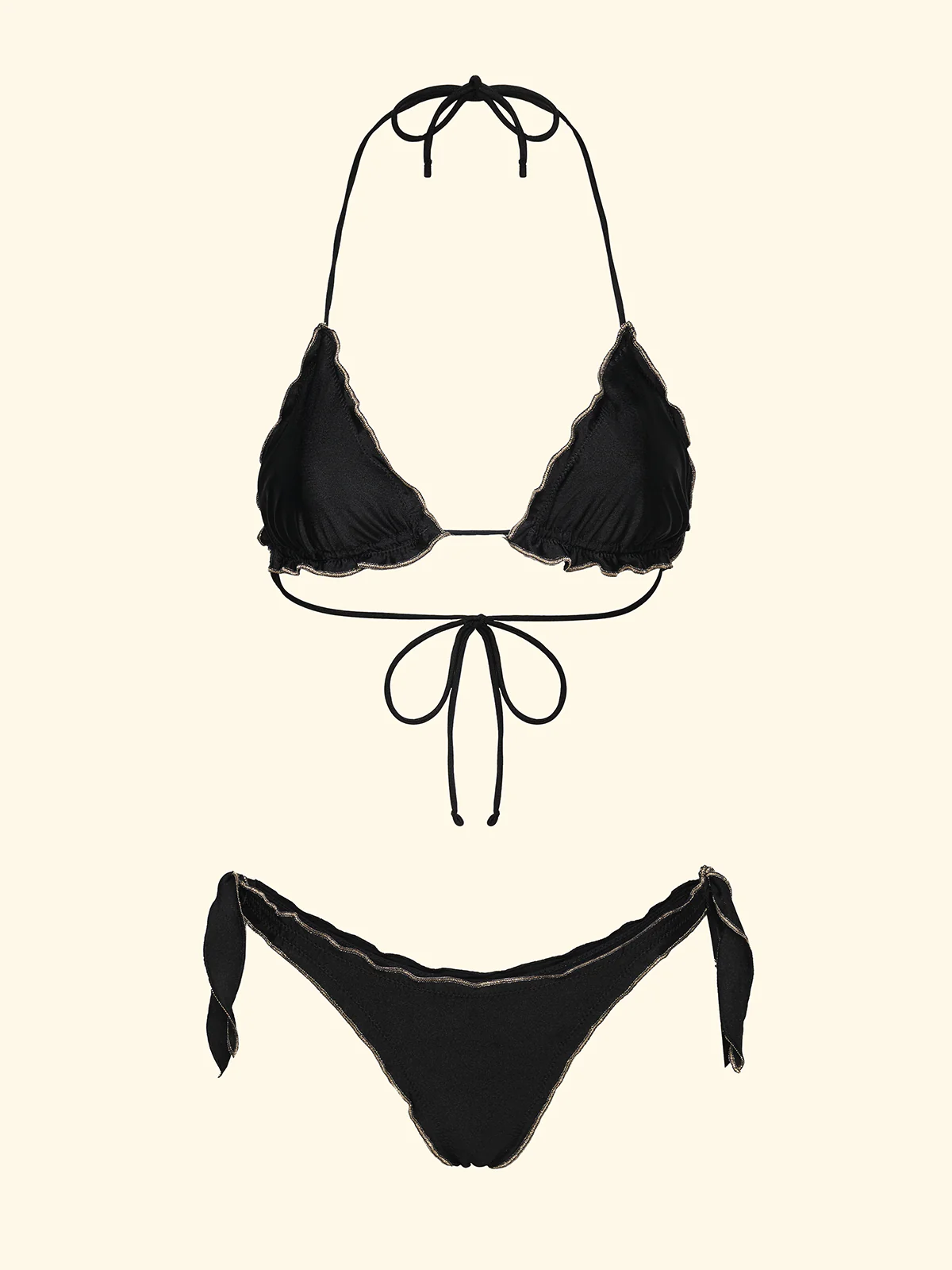 Bikini Donna F**K Triangolo con Slip Perizoma Regolabile Nero SW0510-BK - Image 3